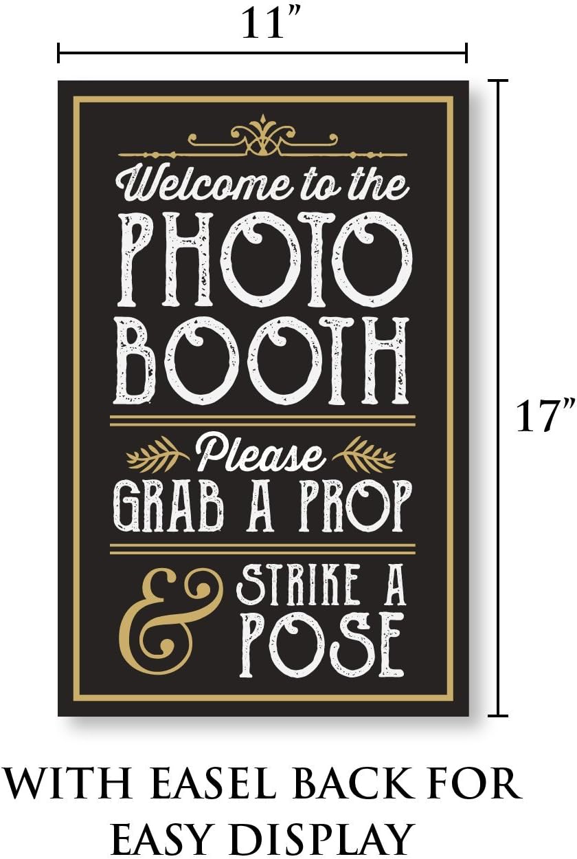 Perfect Photo Booth Prop Sign with Easel Backer Stand
