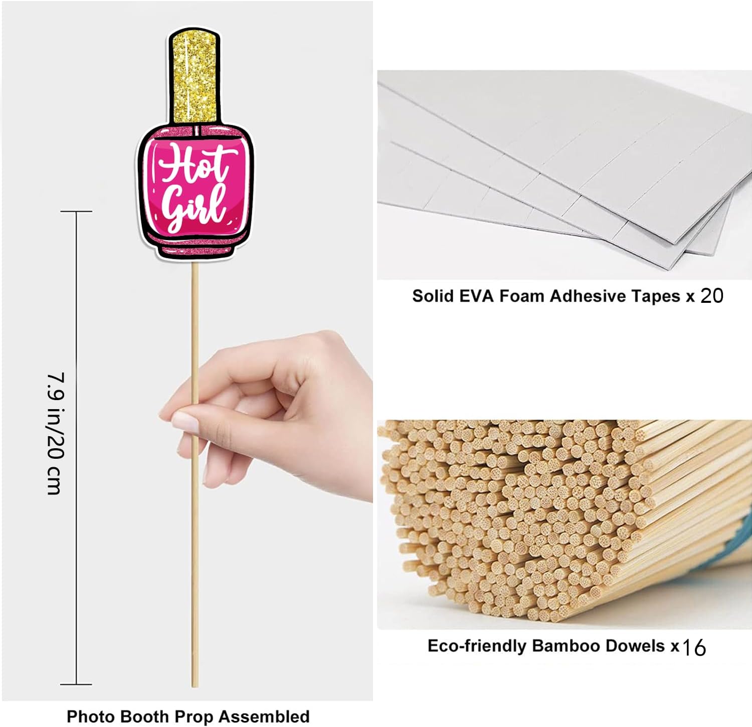 Hot Pink Girls Birthday Photo Booth Props