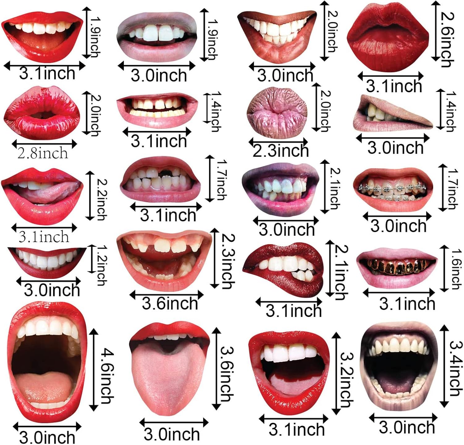 20pcs Funny Lip Mouth Photobooth Props for Parties