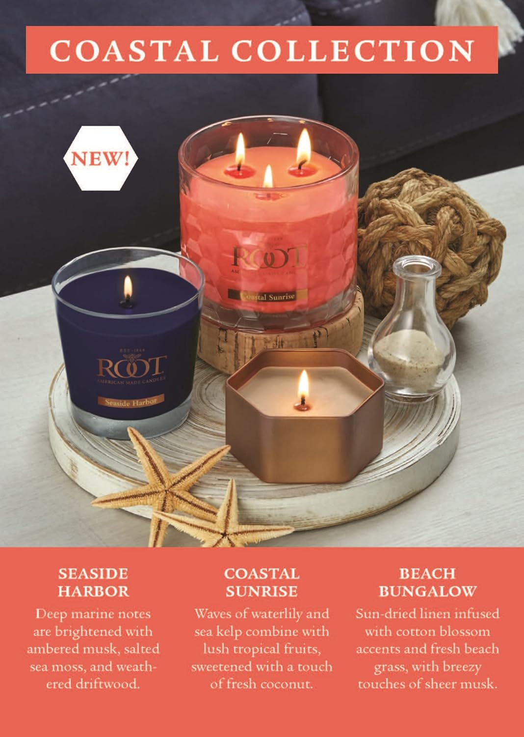 Root Candles Coastal Sunrise Honeycomb Jar Candle