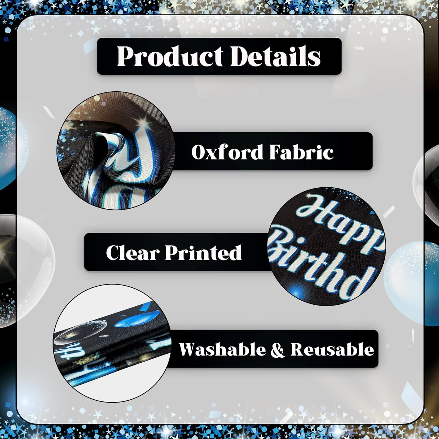 Happy 47th Birthday Handheld Backdrop Banner