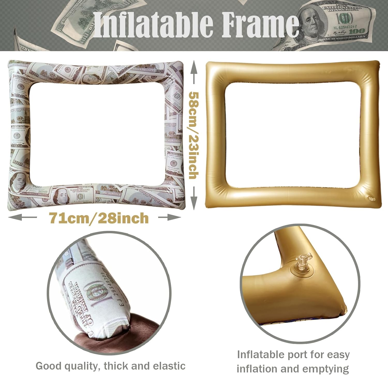 Money Party Inflatable Photo Booth Frame with Props