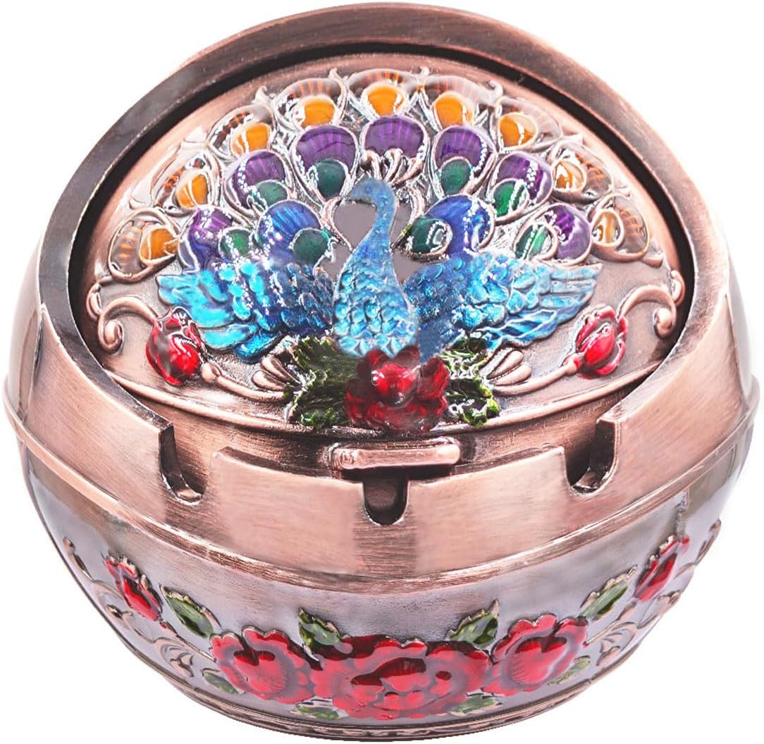 Hourwof Smokeless Ashtray with Lid Copper