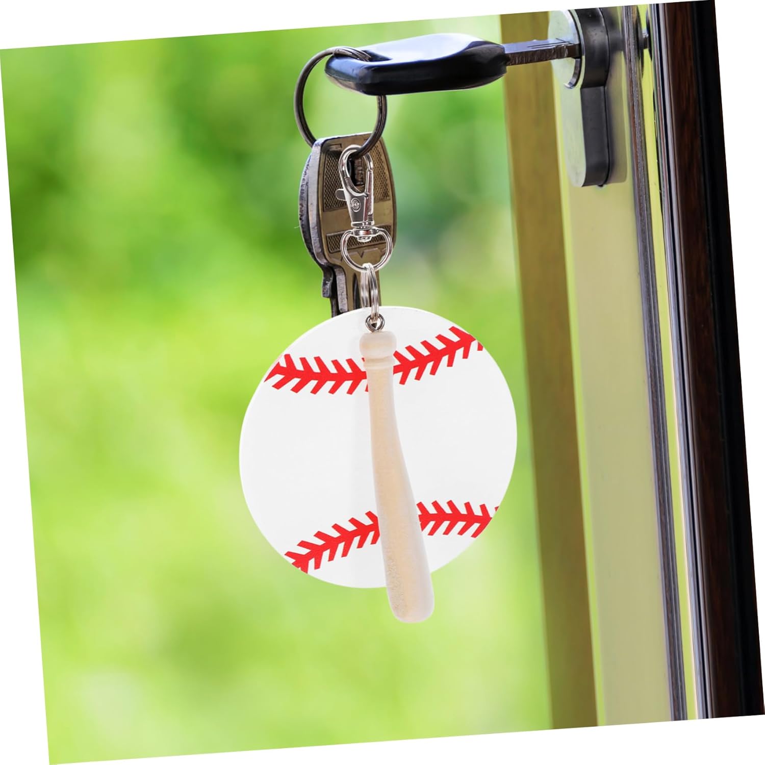 VALICLUD 2pcs Baseball Themed Durable Acrylic Keychains