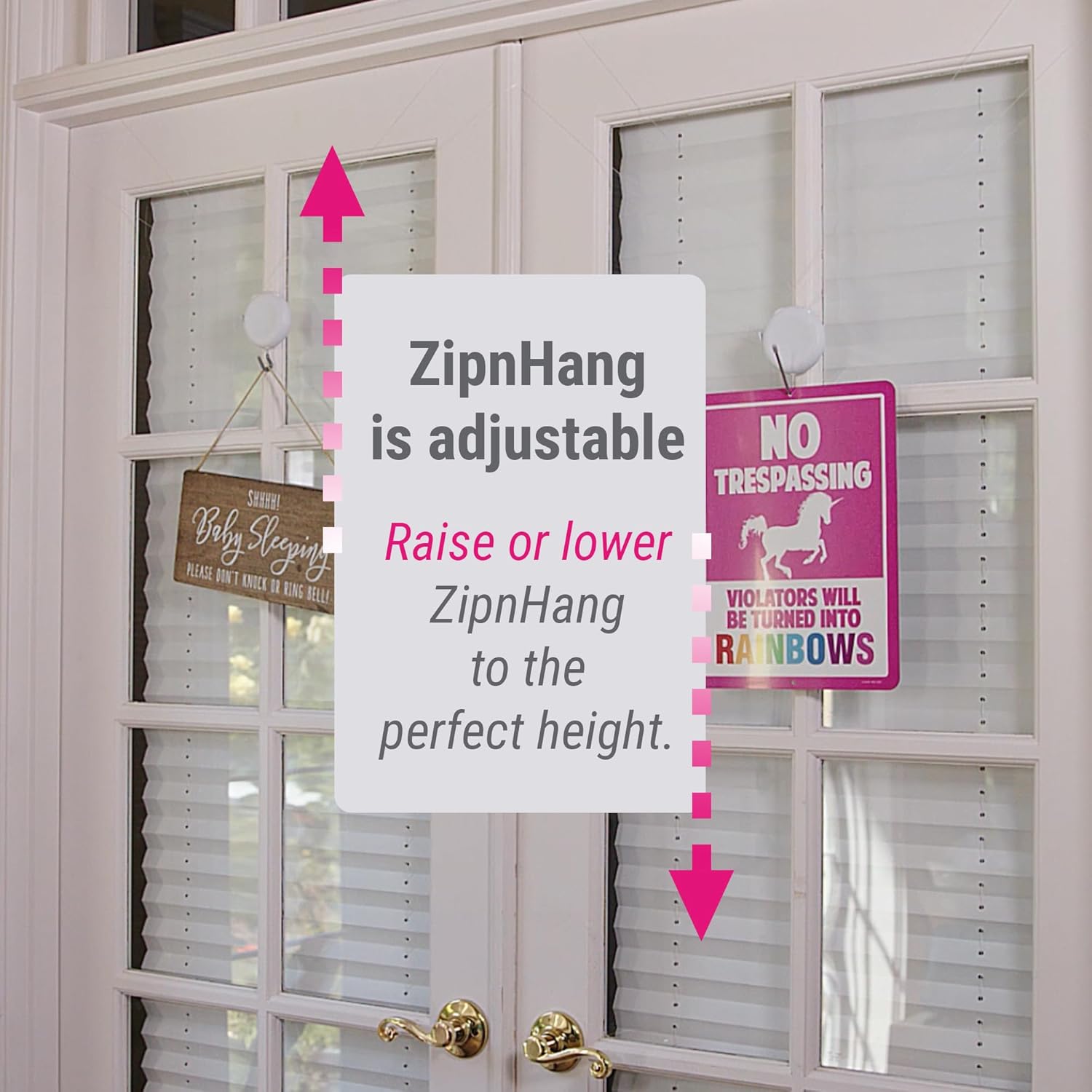 Zip n Hang Xtra Wreath Hanger for Glass Doors