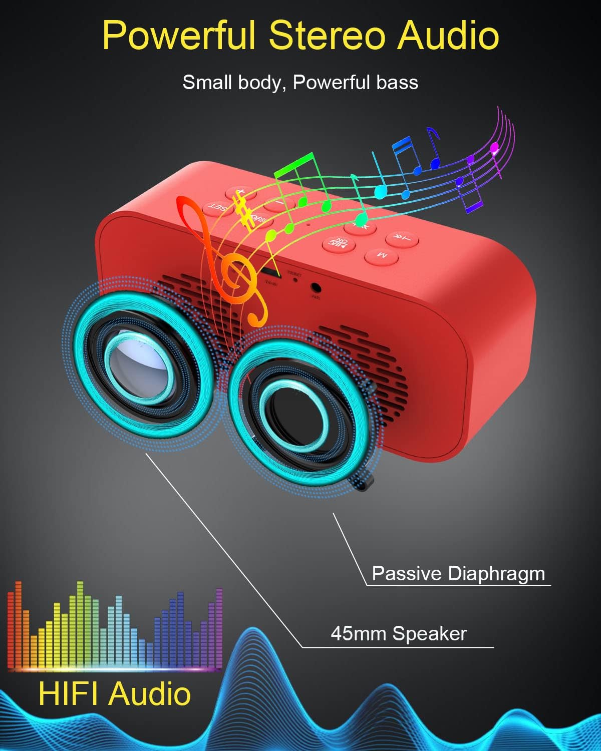 AFK Alarm Clock with Bluetooth Speaker and LED Display