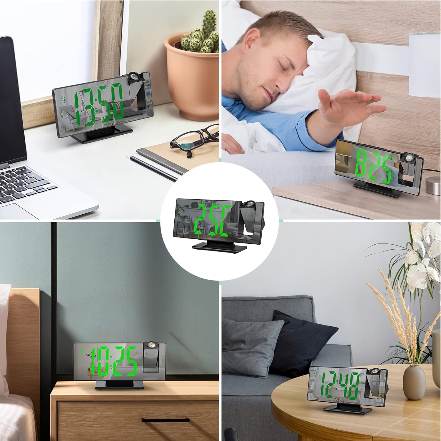 ORIA Projection Alarm Clock with Temperature and Brightness Control