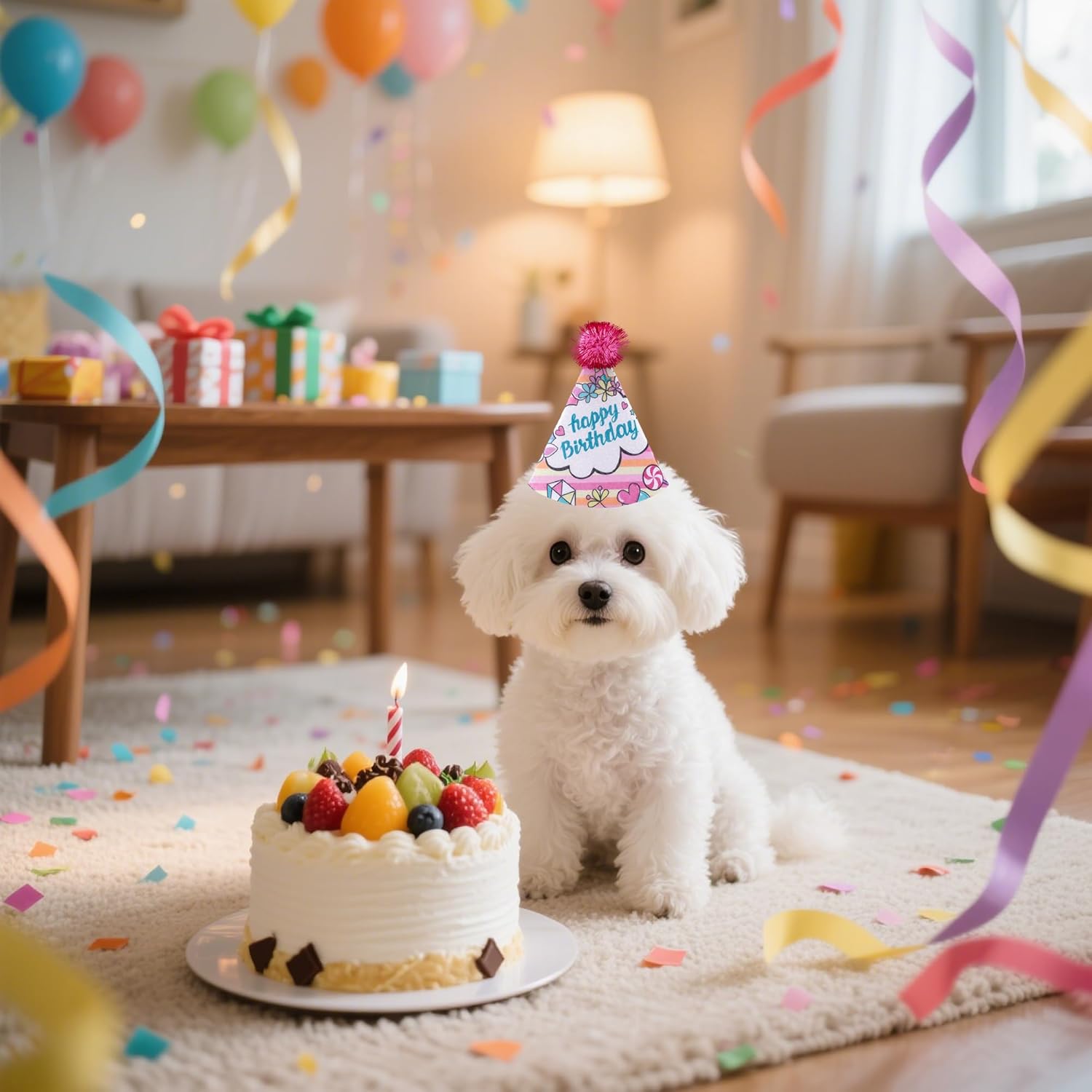 JpGdn 10PCS Felt Birthday Cone Hats for Kids Pets and Animals