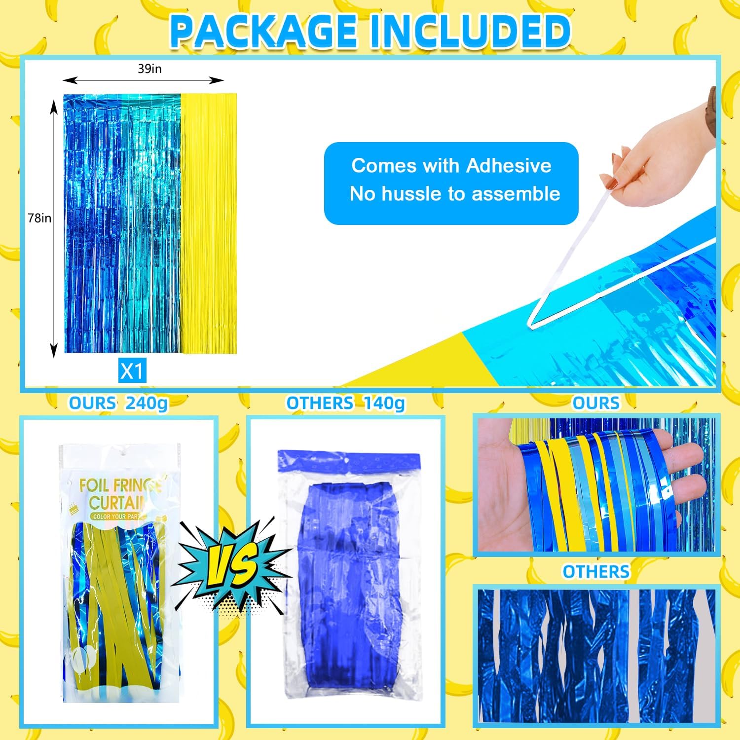 Yellow Jeans Cartoon Themed Photo Booth Curtain