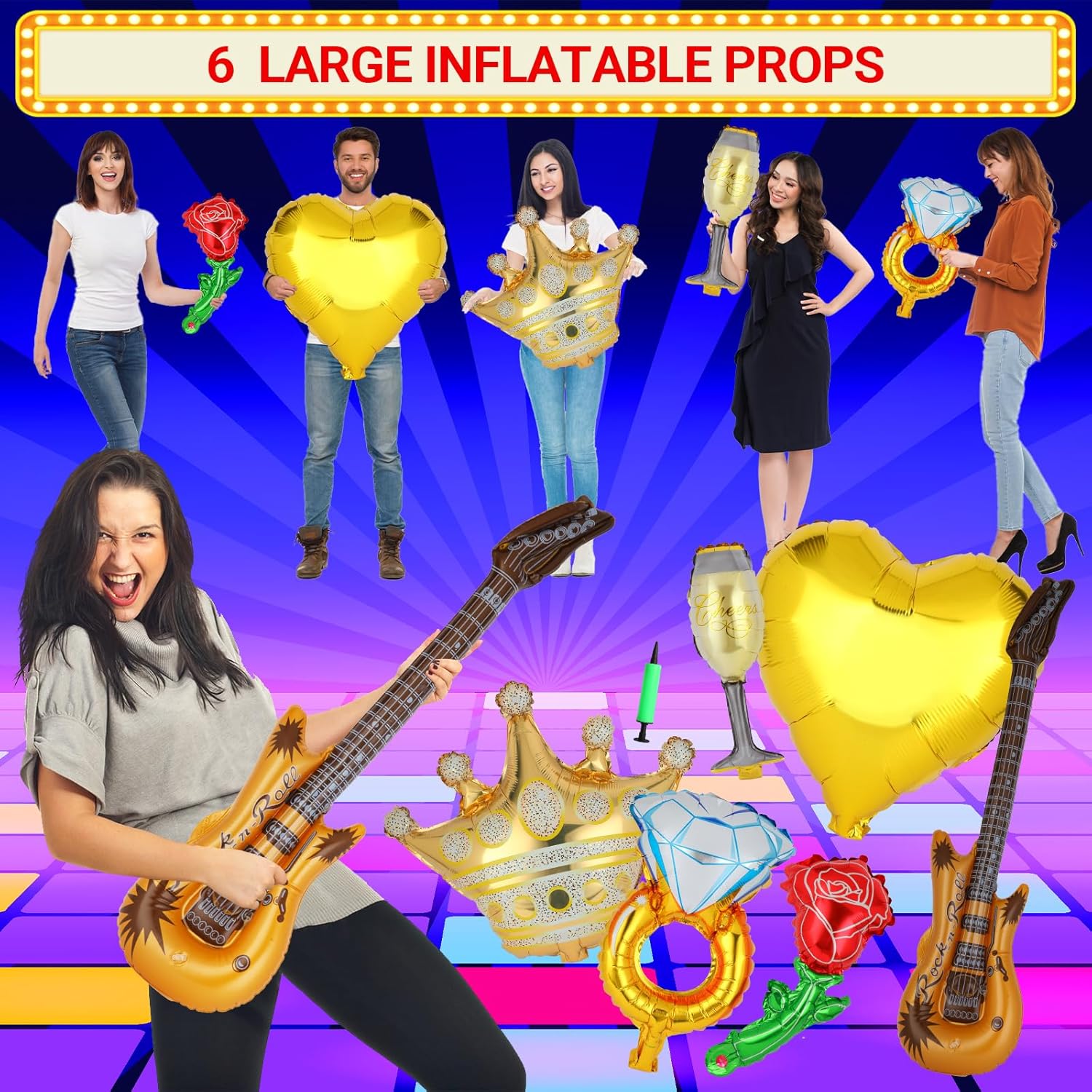 Gold Party Photo Booth Props Set for Adults