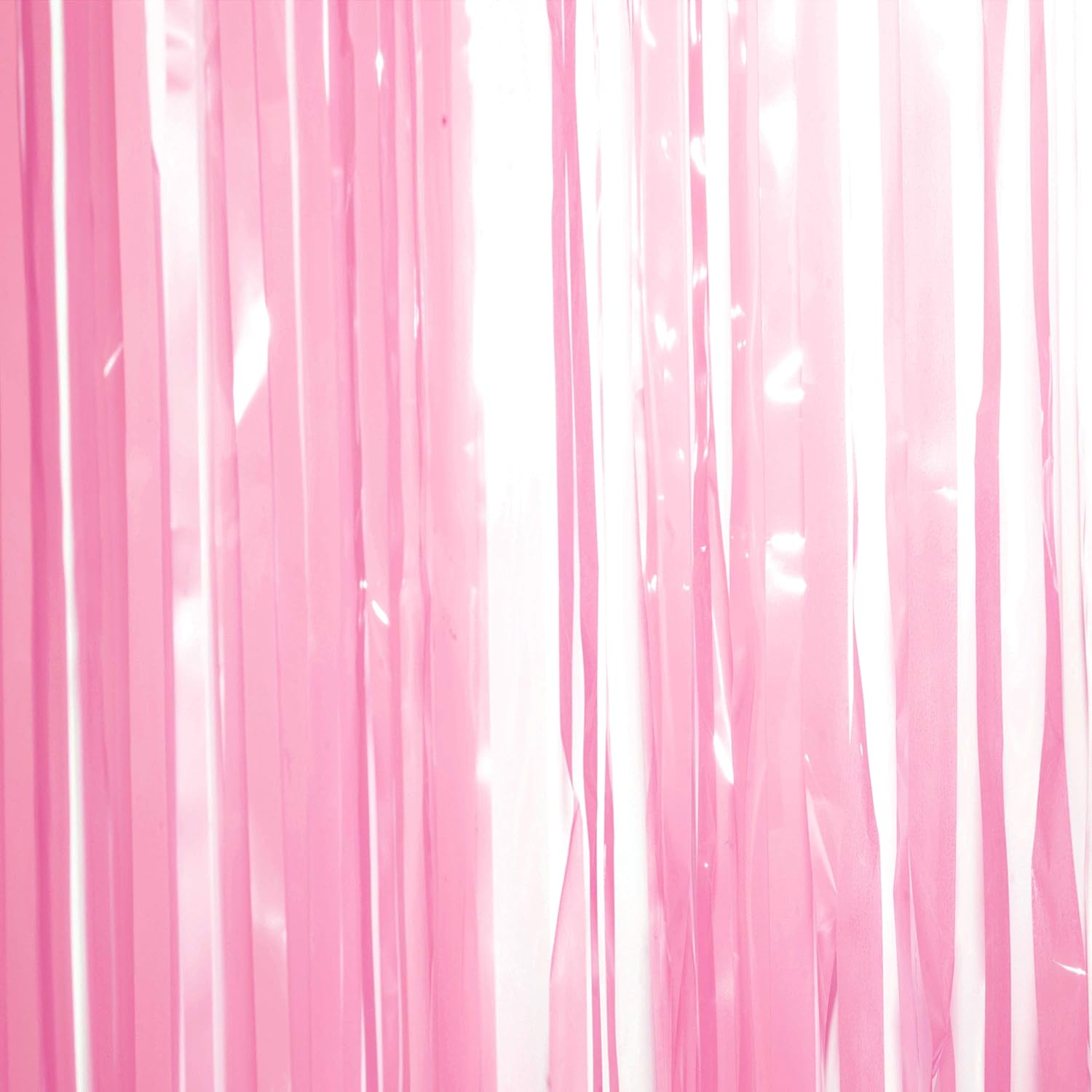 Pink Foil Fringe Curtains for Birthday Parties 2pc Decor