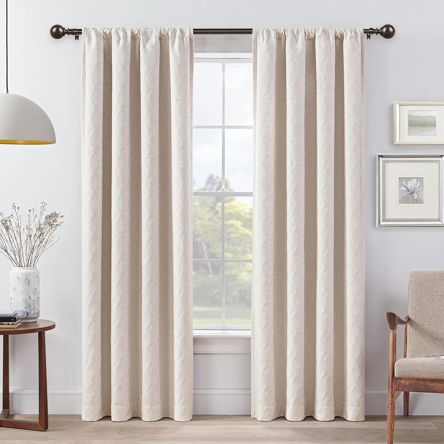 KAMANINA Curtain Rods 32-58 Inches Antique Bronze Single Rod