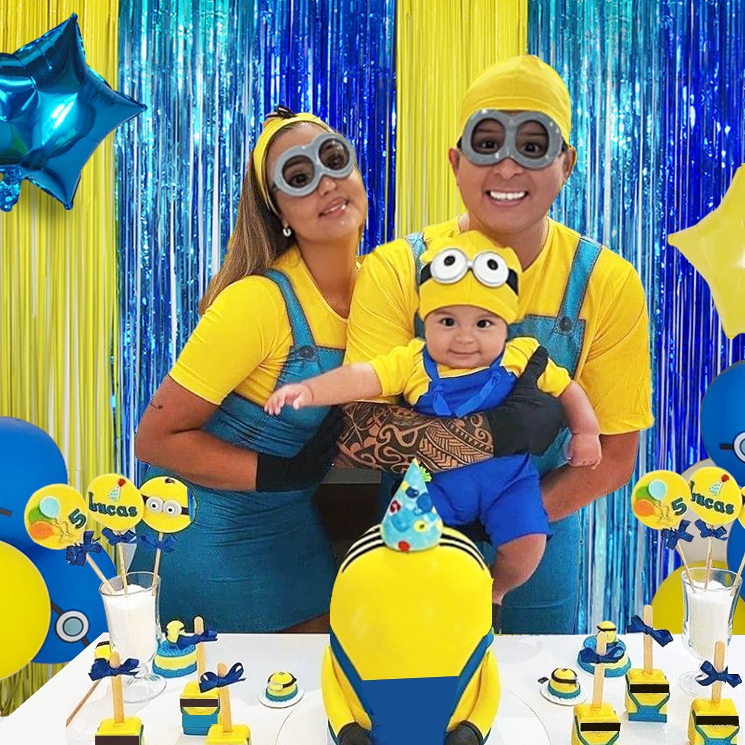 Yellow Jeans Cartoon Themed Photo Booth Curtain