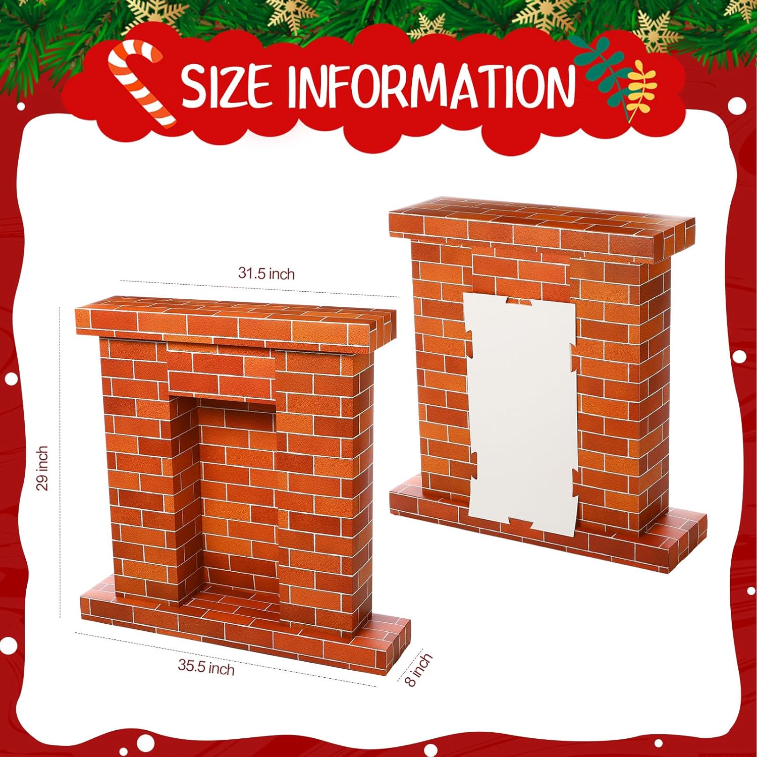 Fullhawl Christmas Cardboard Fireplace 3D Decor