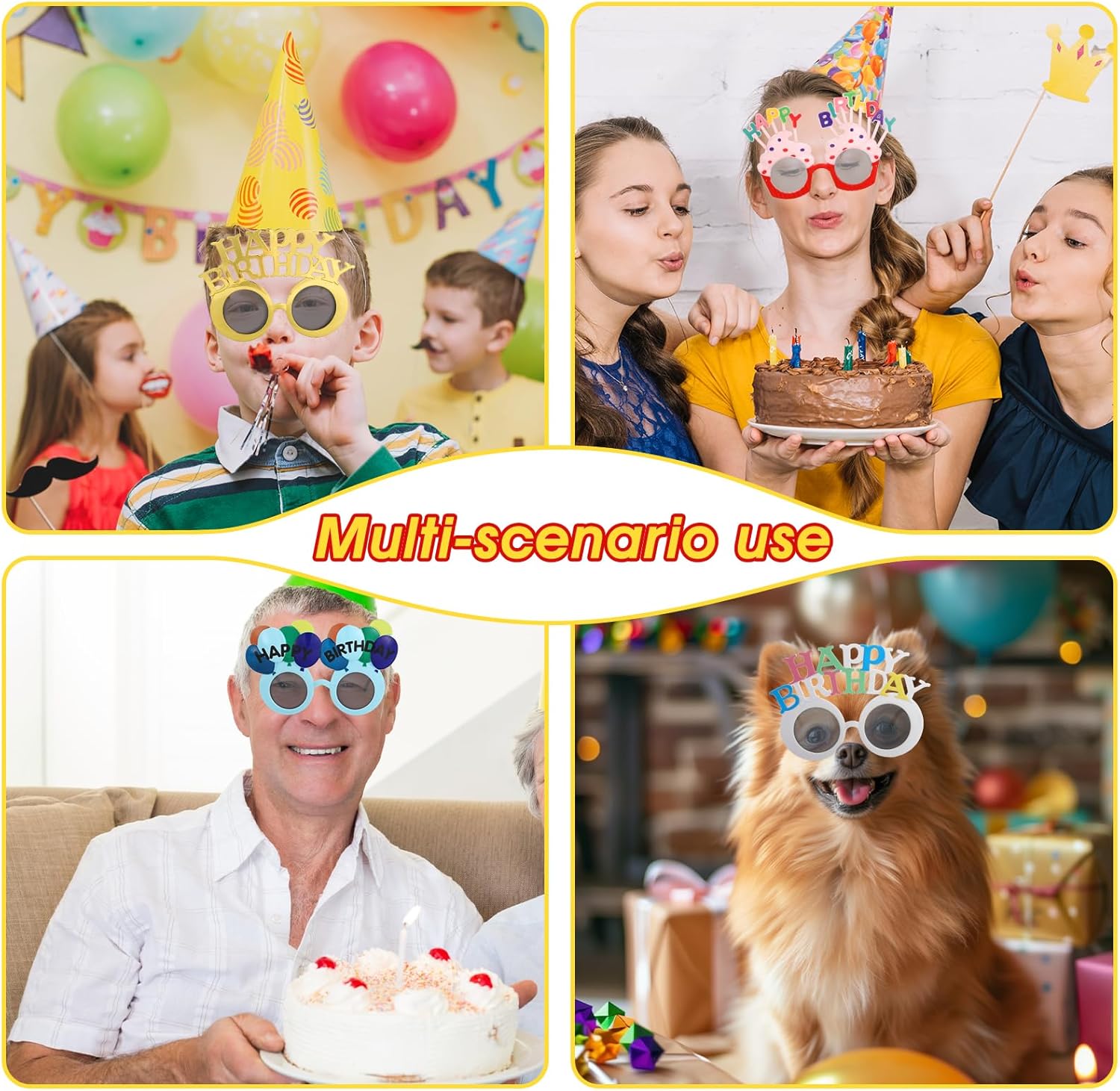 12 Pcs Birthday Sunglasses Funny Photo Booth Props for Adults