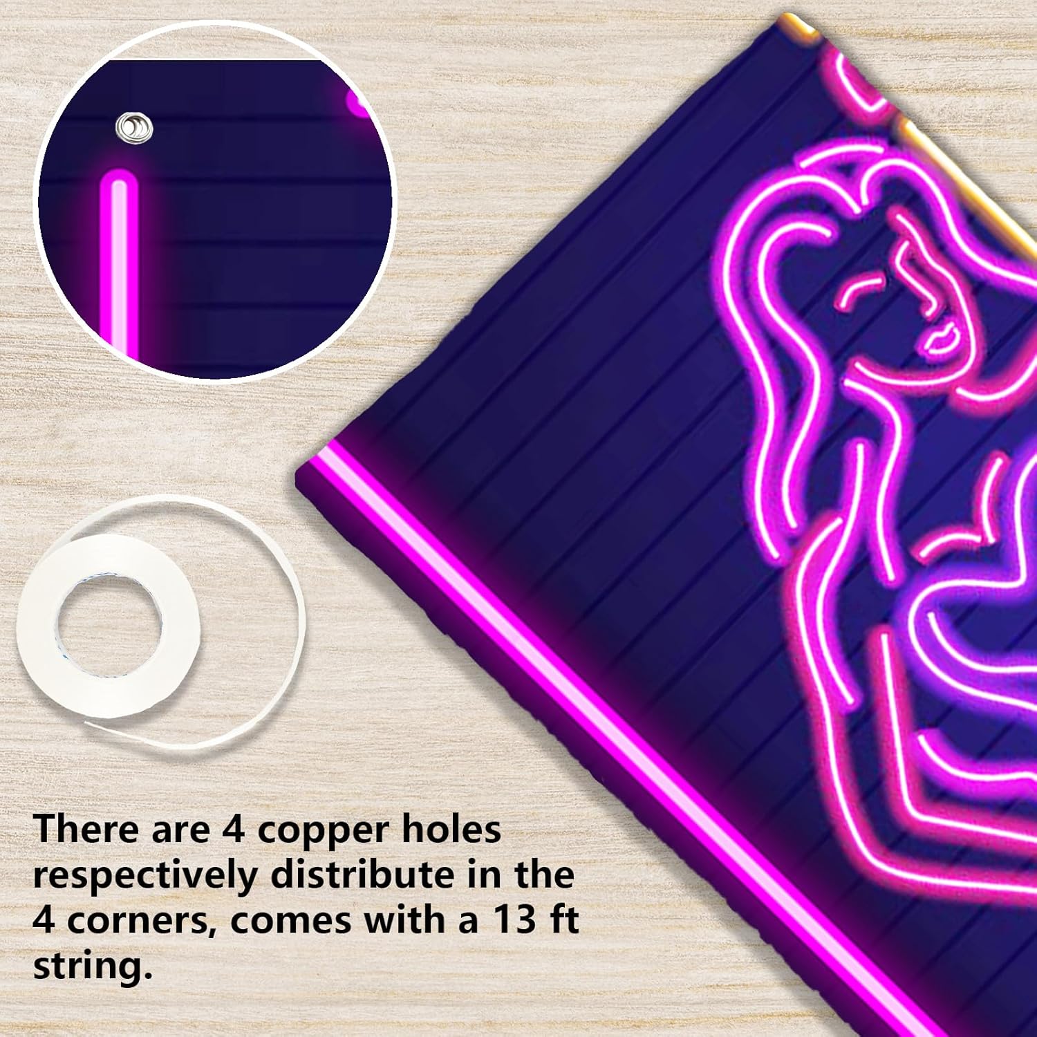 Neon Pole Dance Hot Sexy Girl Decor Banner