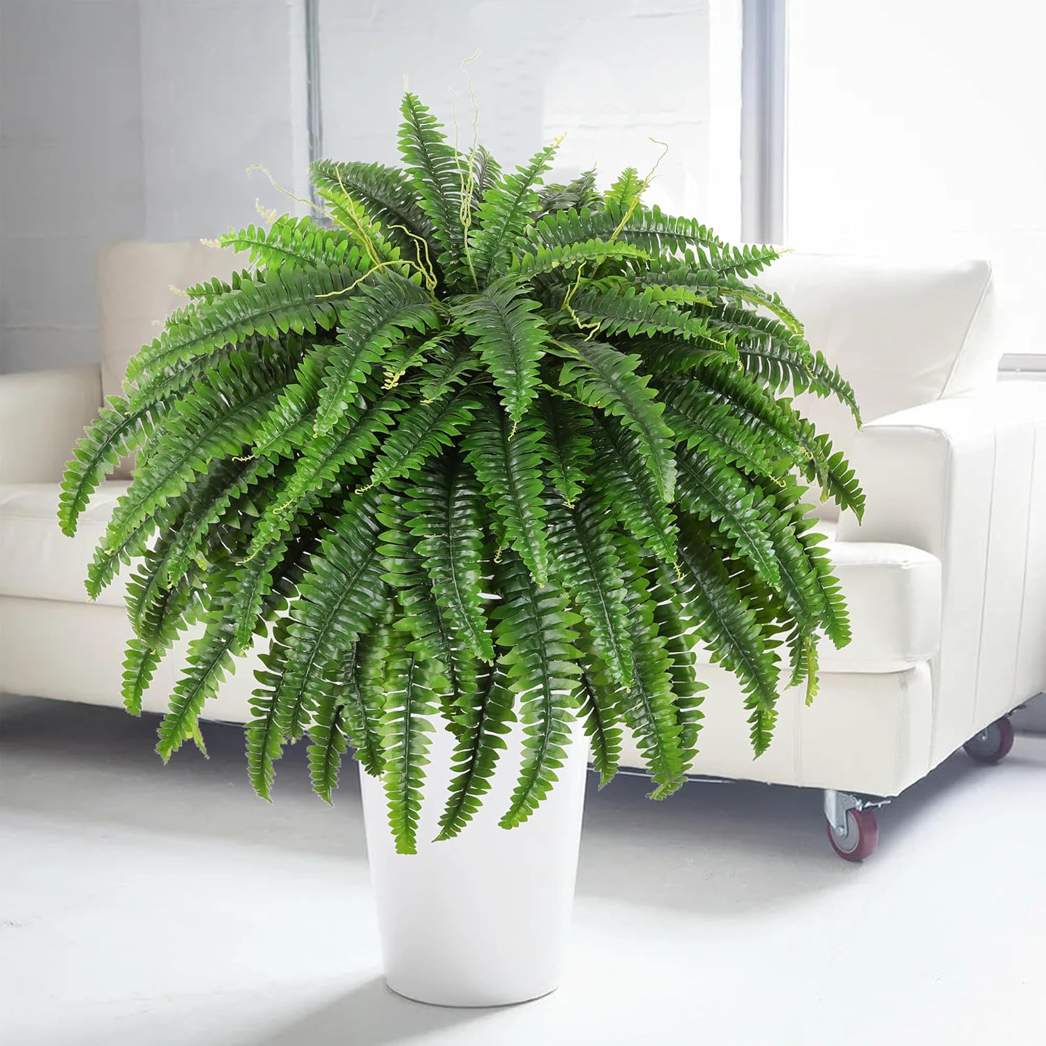 Single Silky Artificial Boston Fern Bush 49 Inch