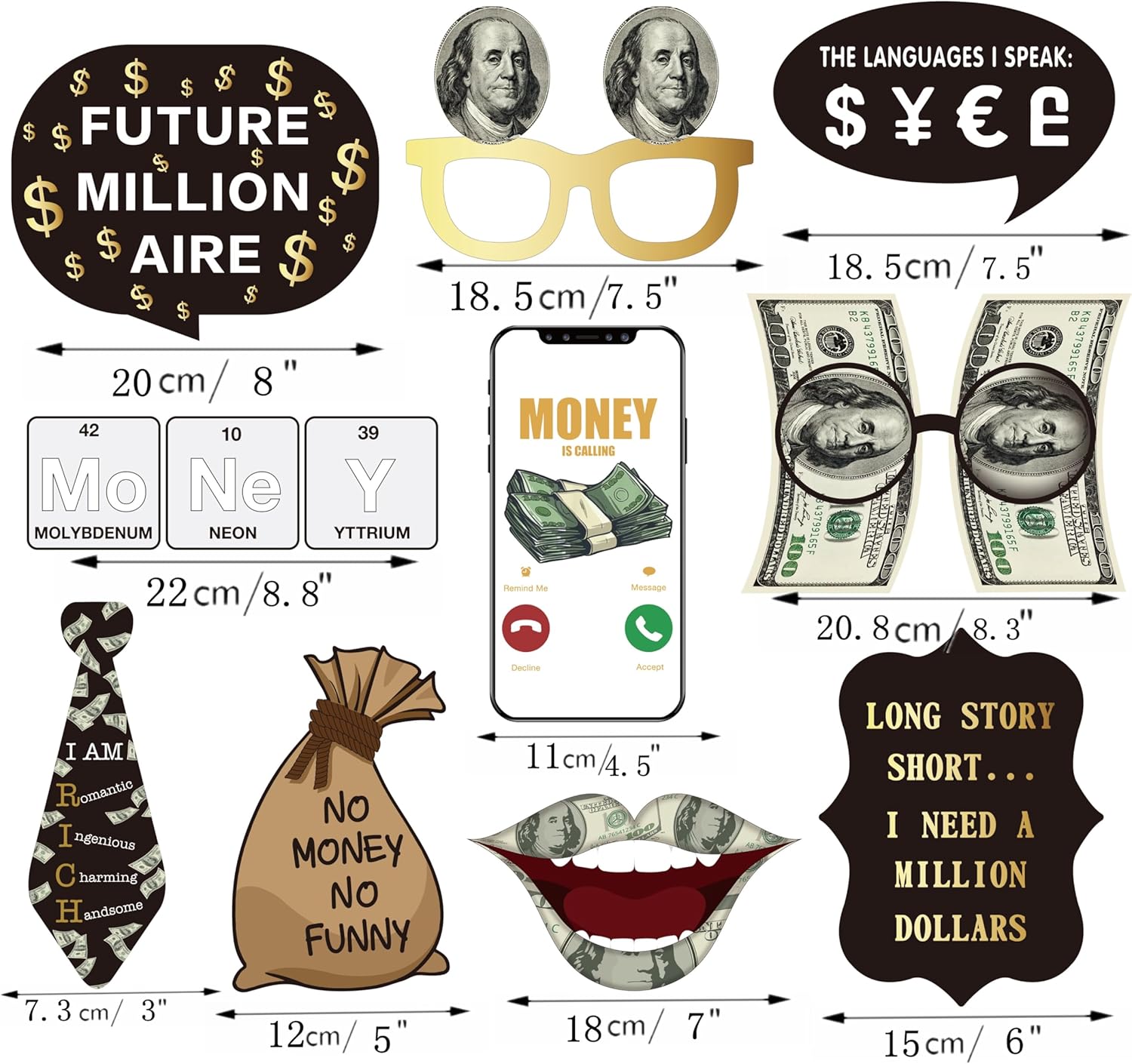 Fun Money Party Photo Booth Props
