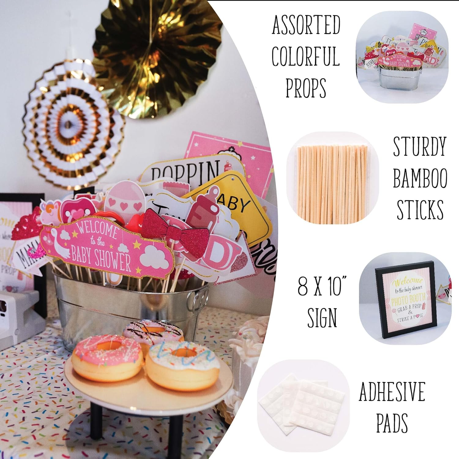 90s Photo Booth Props 41-Piece Fun Selfie Kit