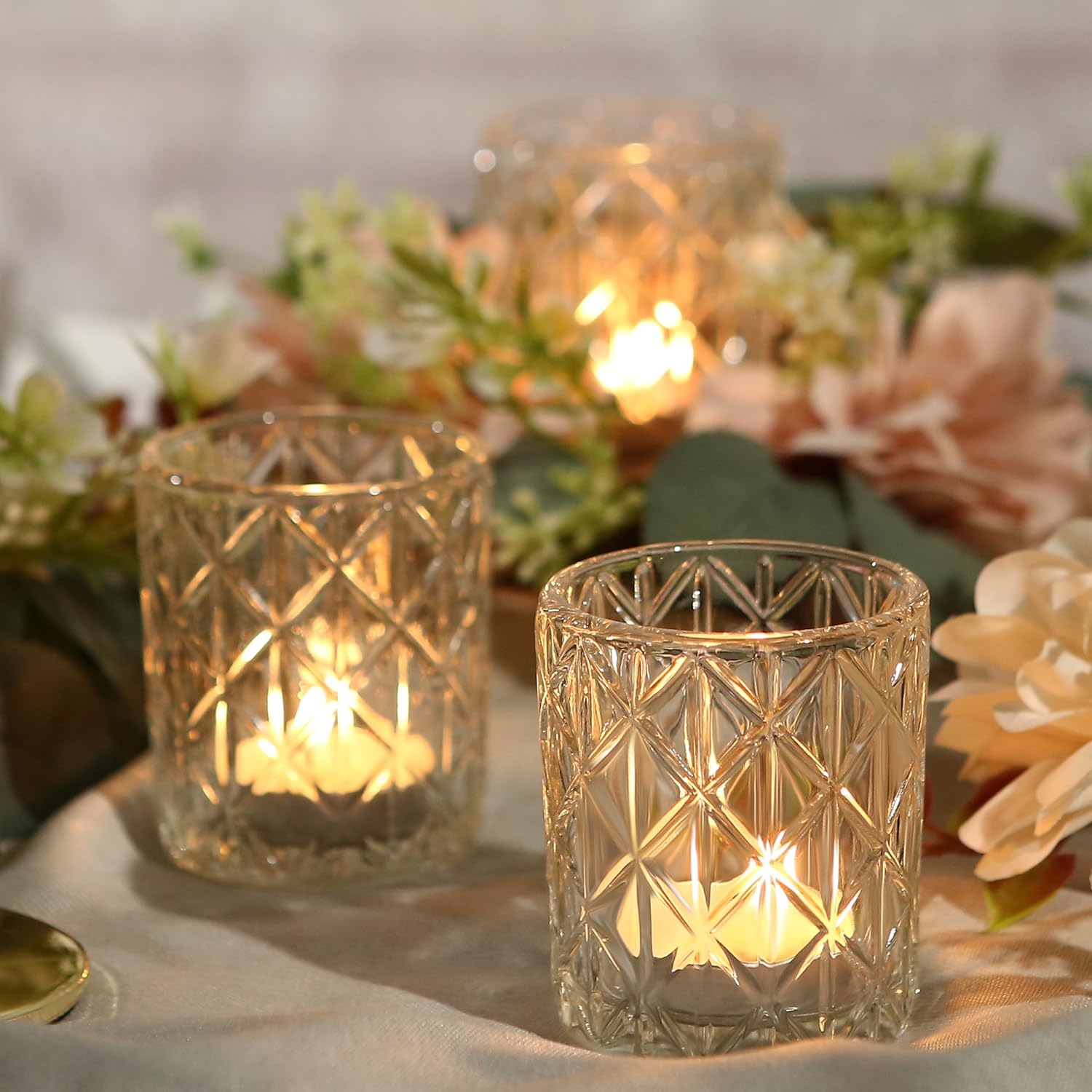 24pcs Clear Votive Candle Holders - 2x25 Inch Glass Holders for Wedding Centerpieces