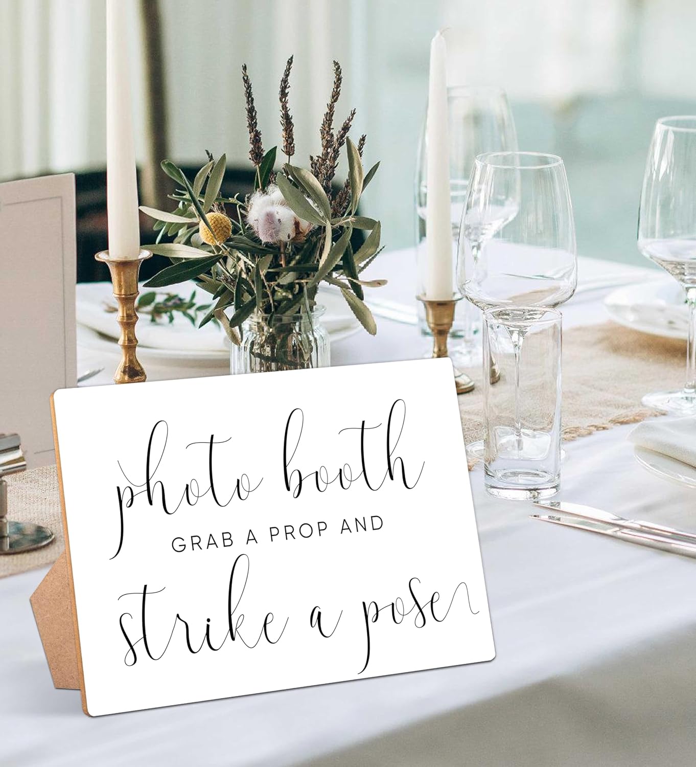 Minimalist Wedding Table Sign With Stand