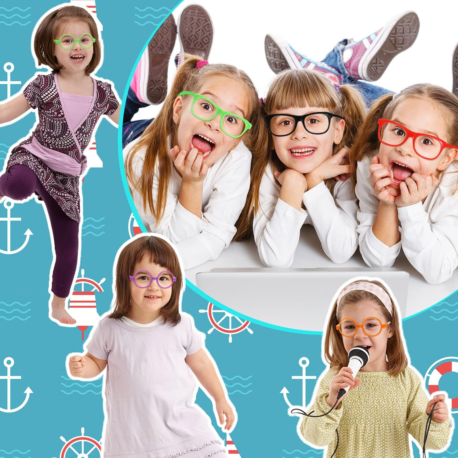 33 Pcs Funny Captain Hat Glasses Photo Booth Props Kit