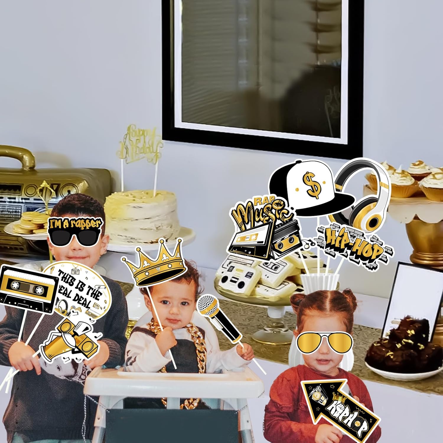 Cheereveal Hip Hop Photo Booth Props 24 Pieces