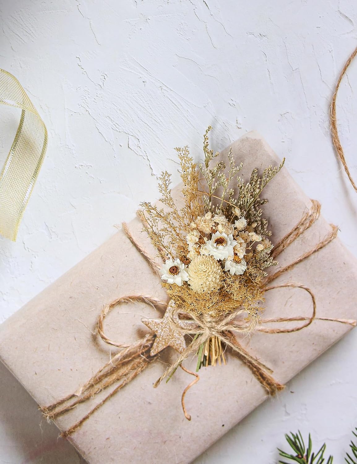 Mini Dried Flower Bouquet Set Brown 12PCS
