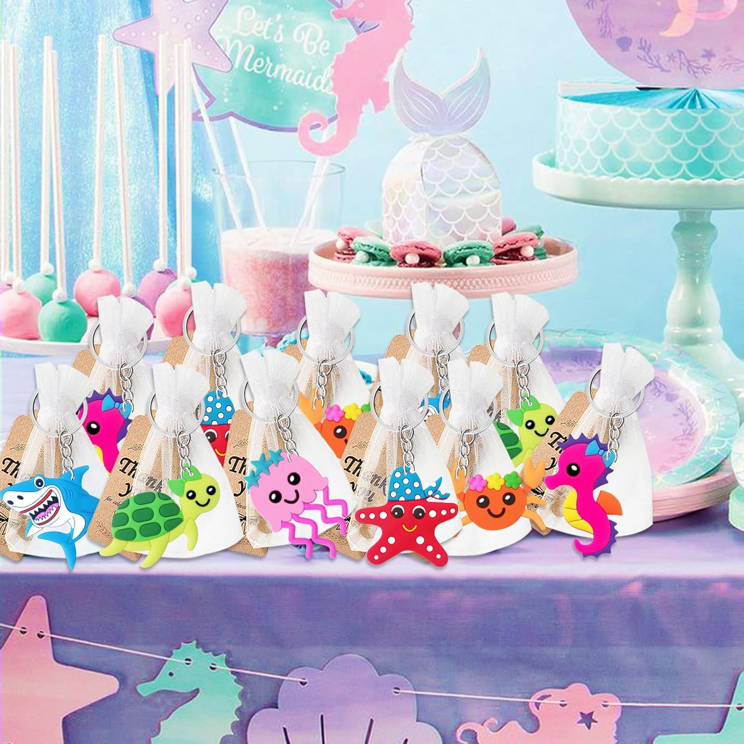 CiciBear 24 Pack Sea World Keychains for Parties