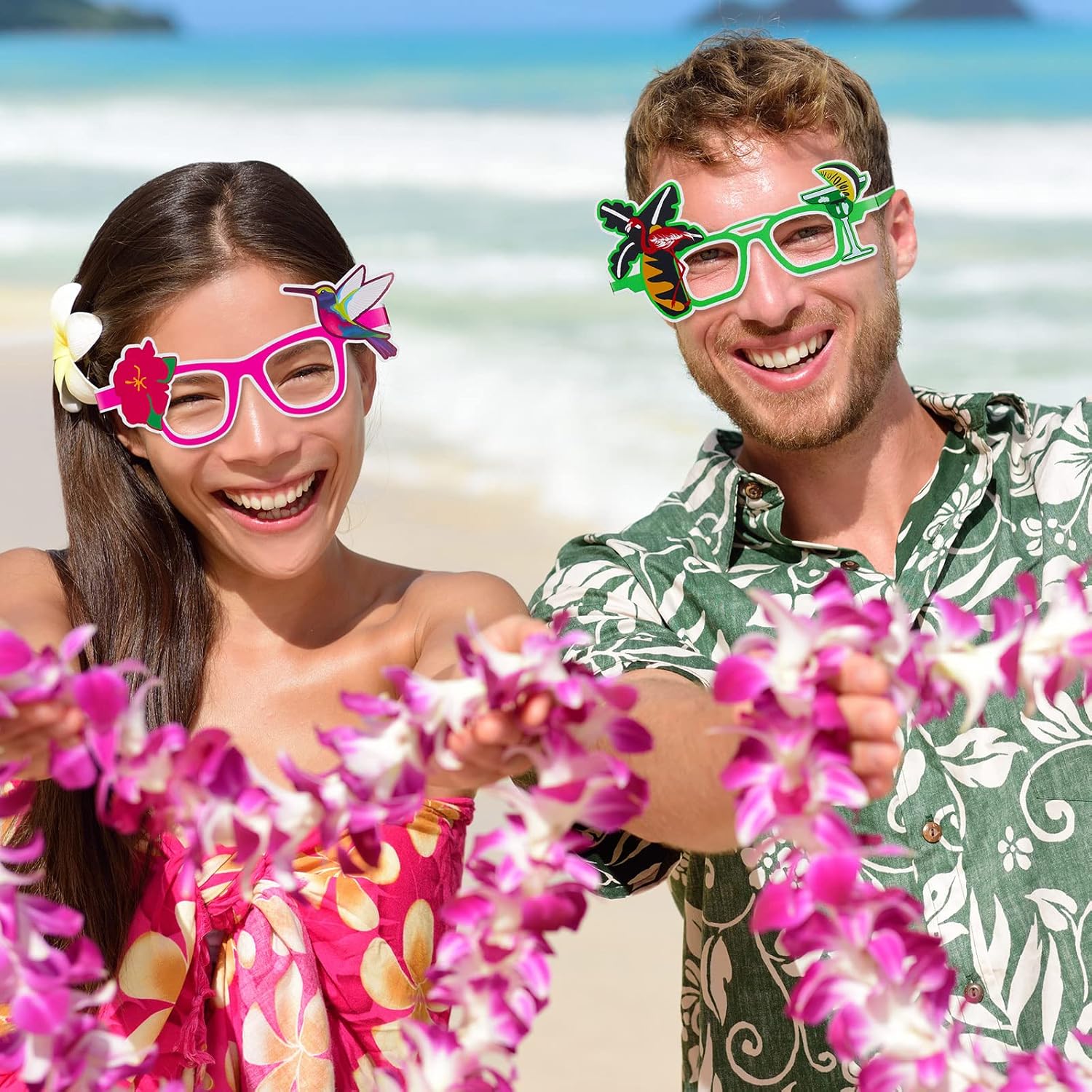 Jerify Funny Luau Party Sunglasses Set 24 Pieces