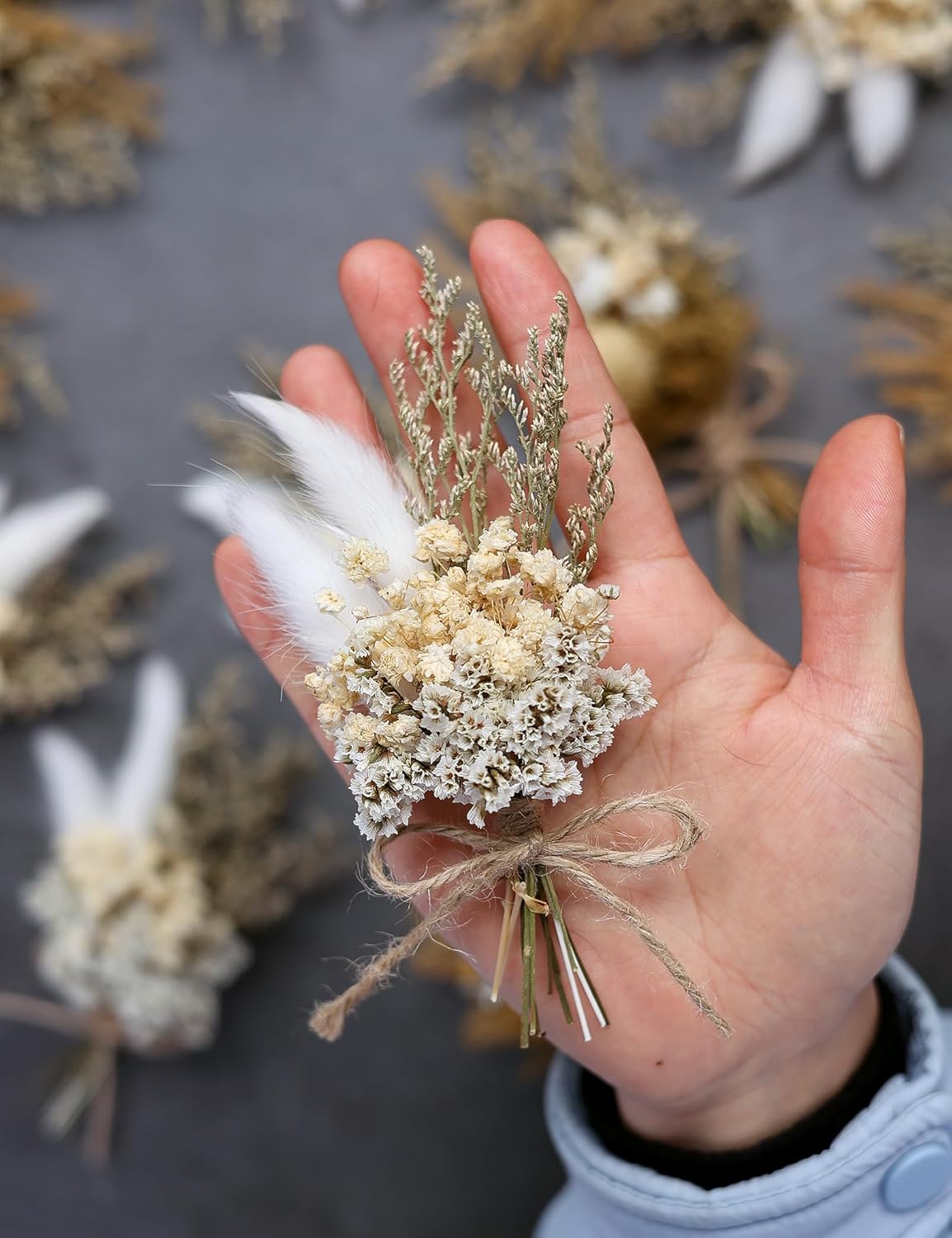 Mini Dried Flower Bouquet Set Brown 12PCS