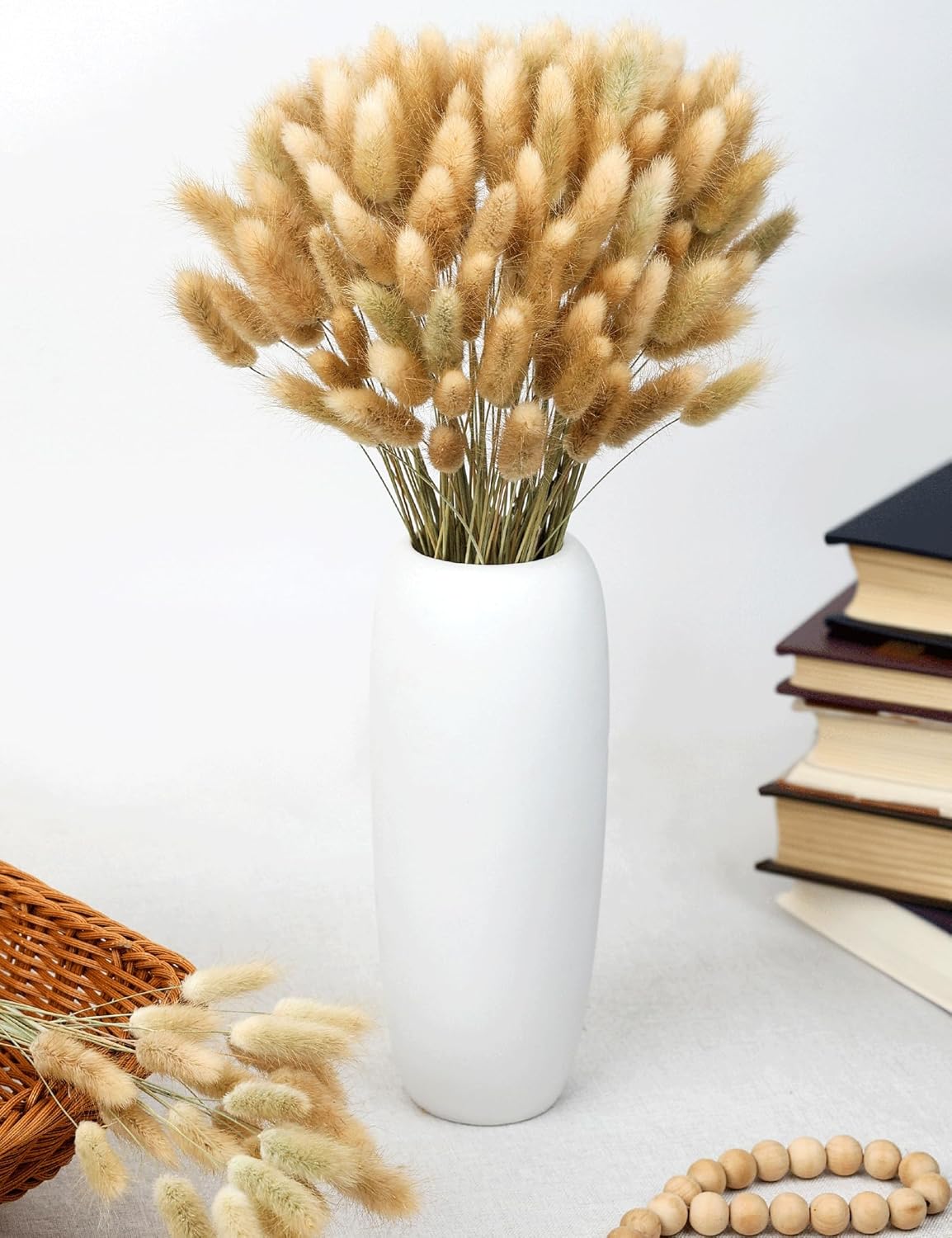 Xins Convey 120pcs Dried Rabbit Tails Natural Flowers