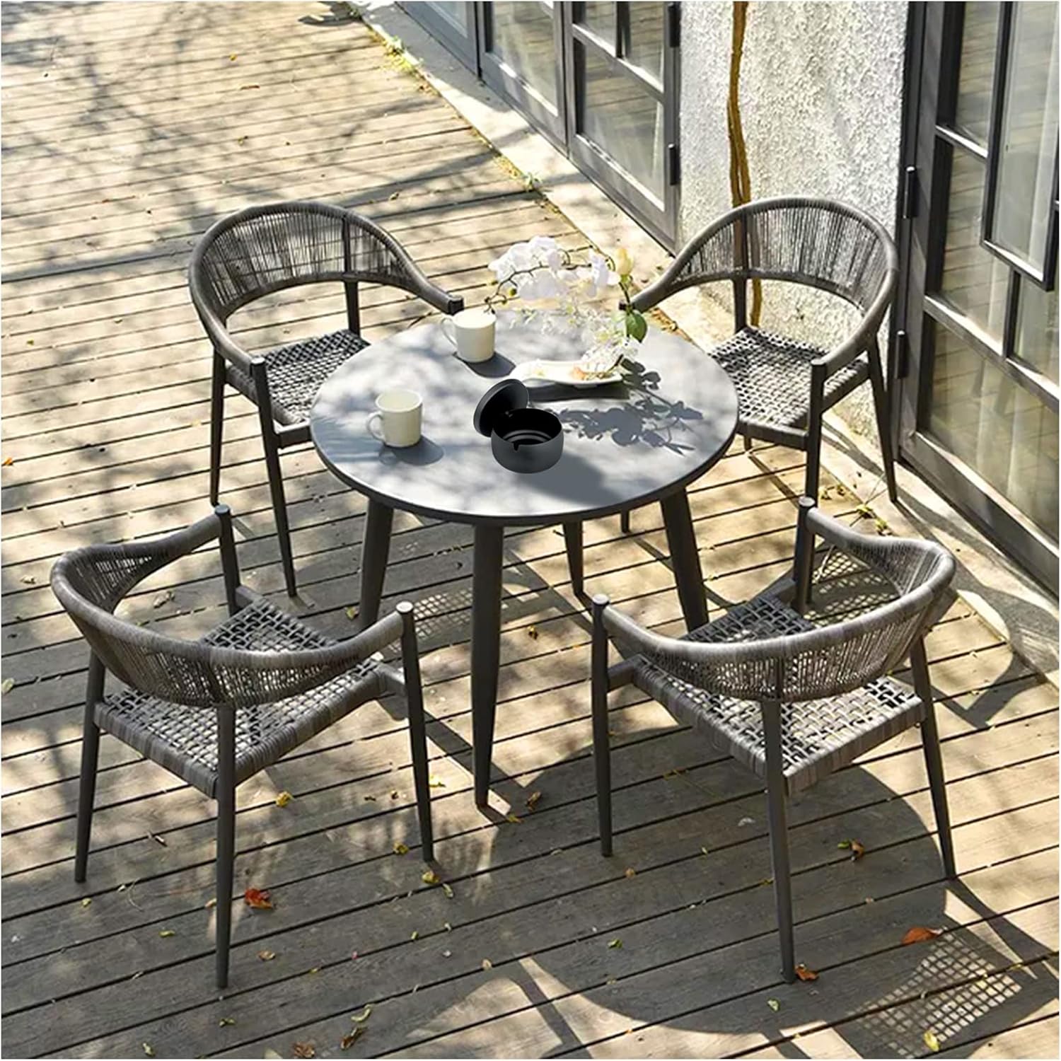 Andiker Large Metal Ashtray with Lid for Home Office