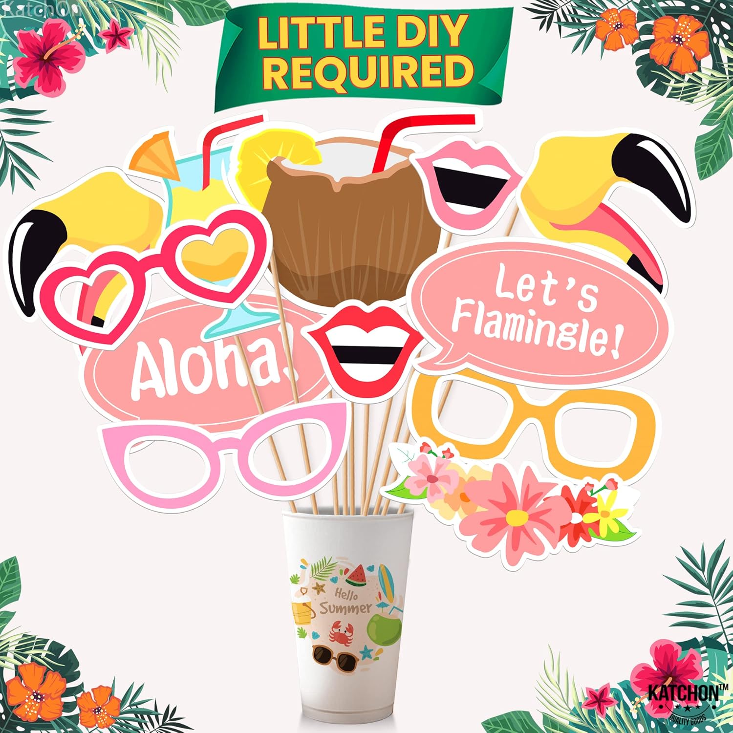 KatchOn Luau Photo Booth Prop Frame 28x23 Inch