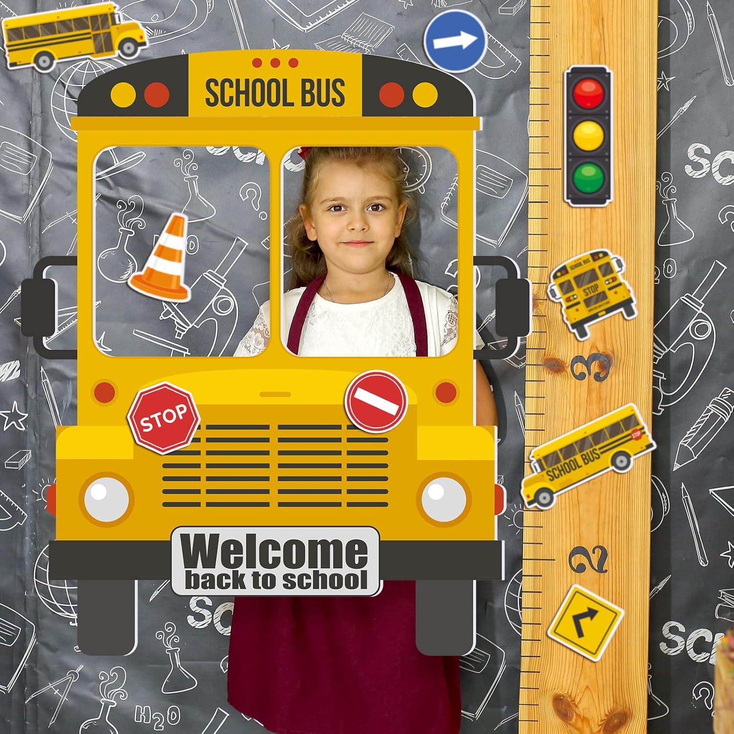 Thenshop School Bus Photo Booth Frame Set