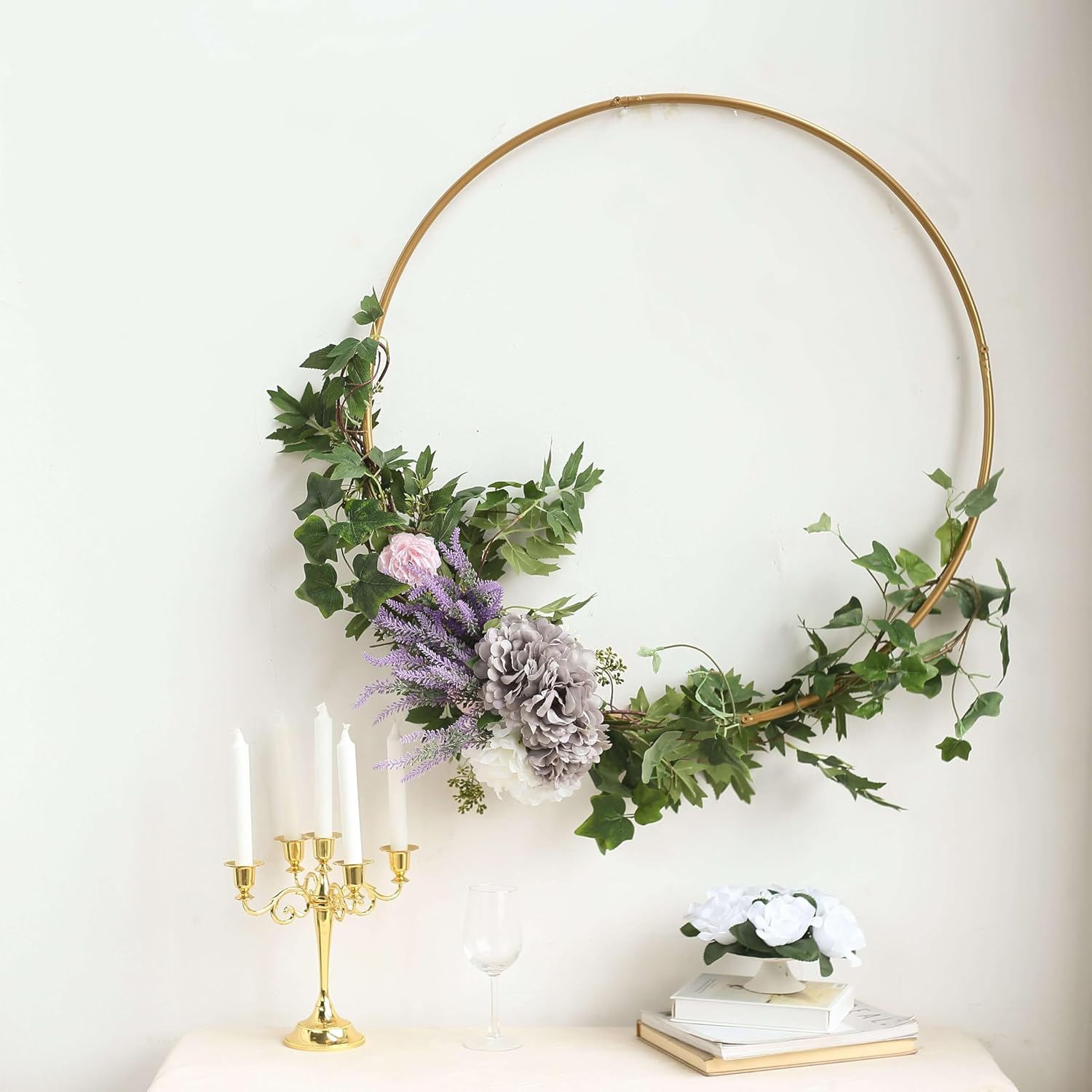 Efavormart 24 Inch Gold Metal Wreath Hoop Rings