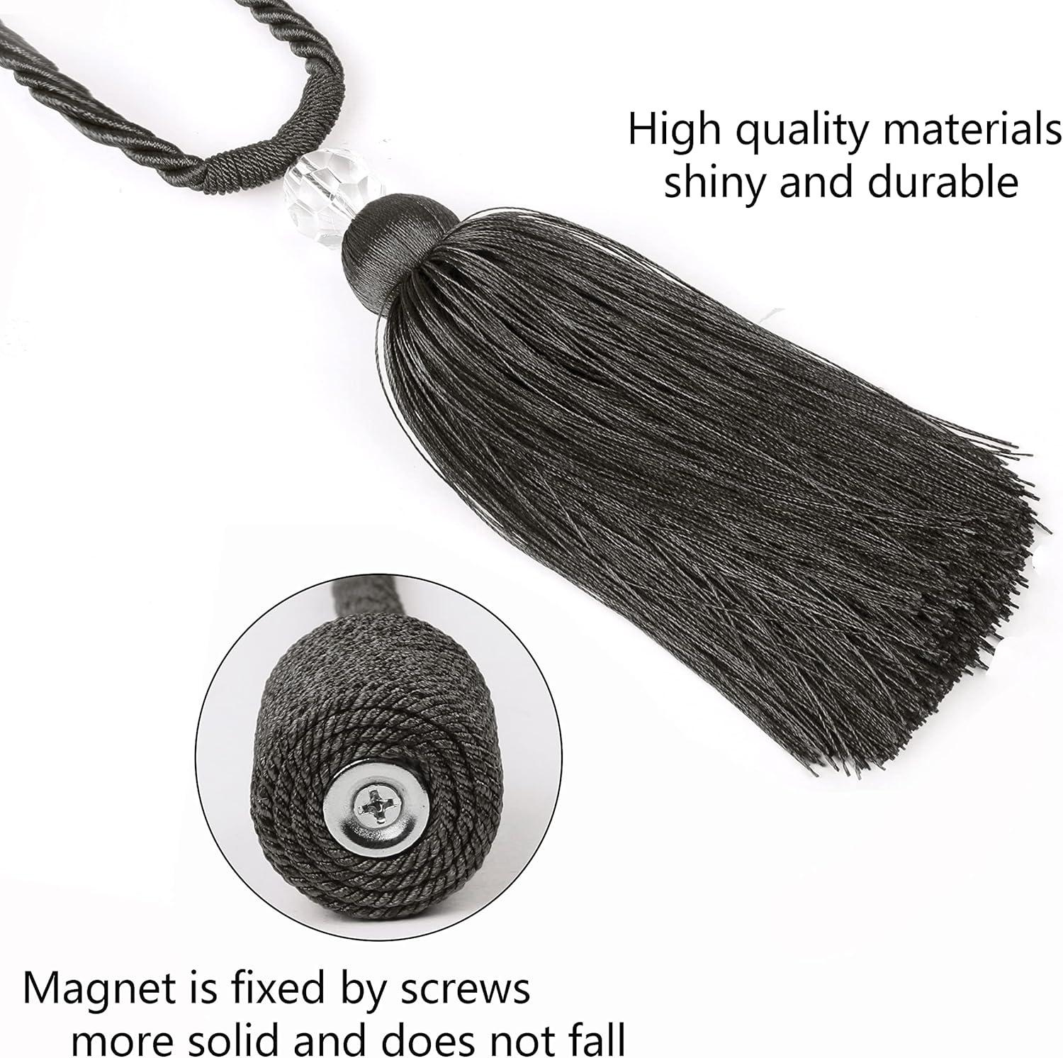 BEL AVENIR Magnetic Curtain Holdbacks Tassel
