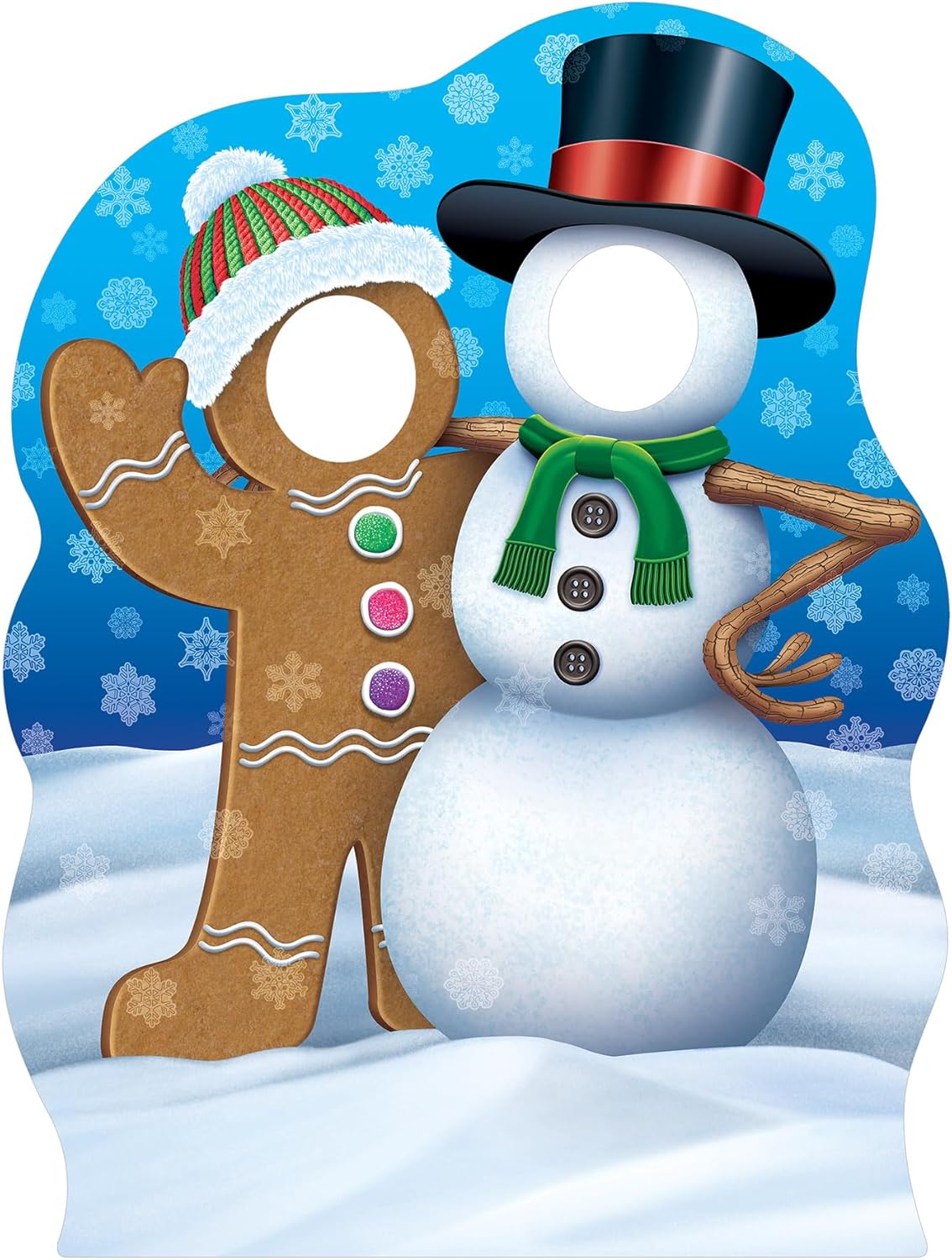 Beistle 4925 x 3725 Gingerbread Man Snowman Photo Prop with Easel