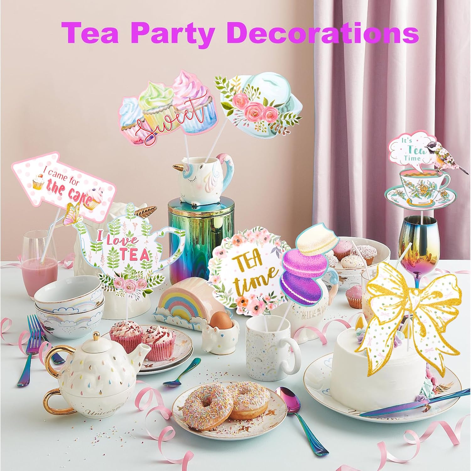 Mity Rain 14 Pcs Tea Party Decorations
