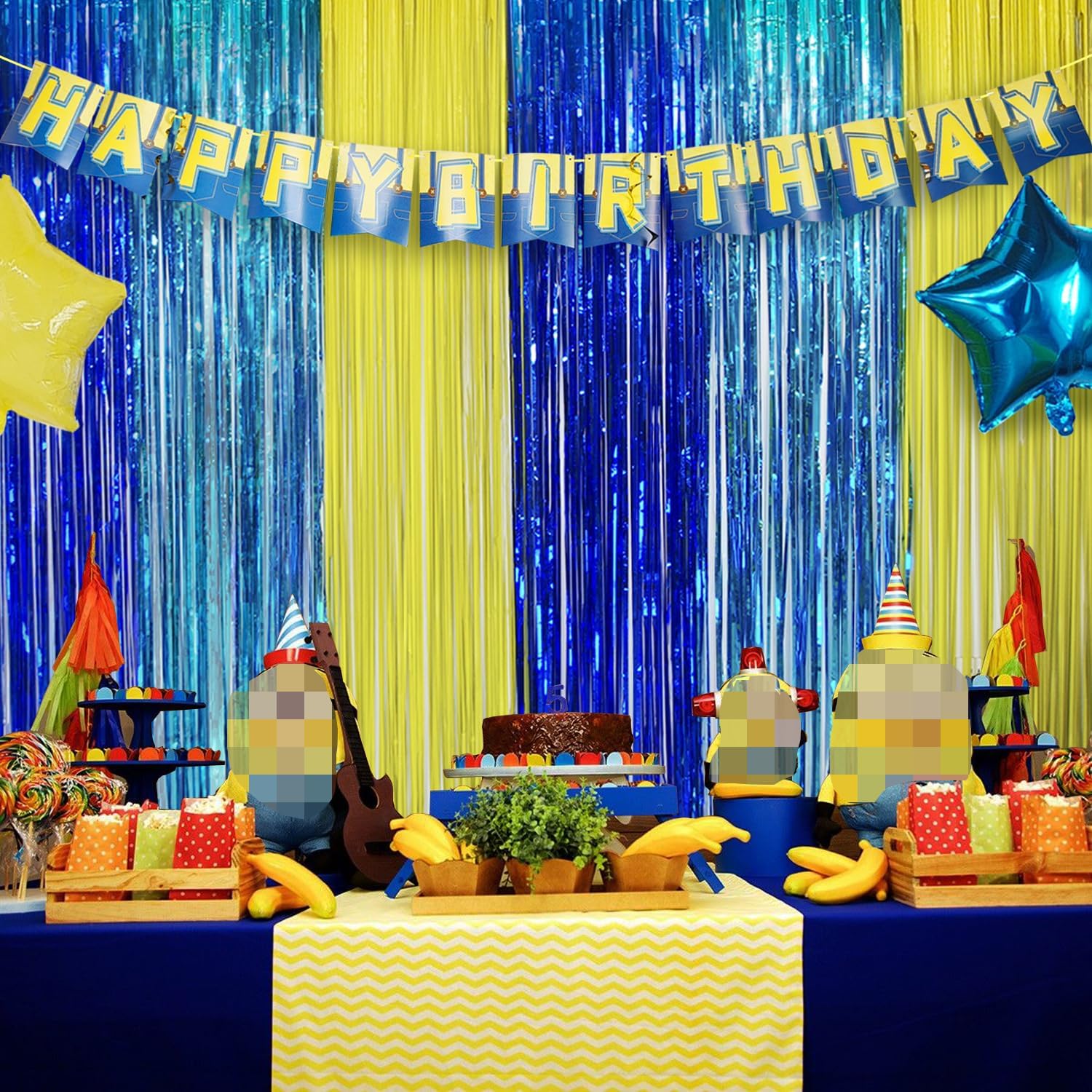 Yellow Jeans Cartoon Themed Photo Booth Curtain