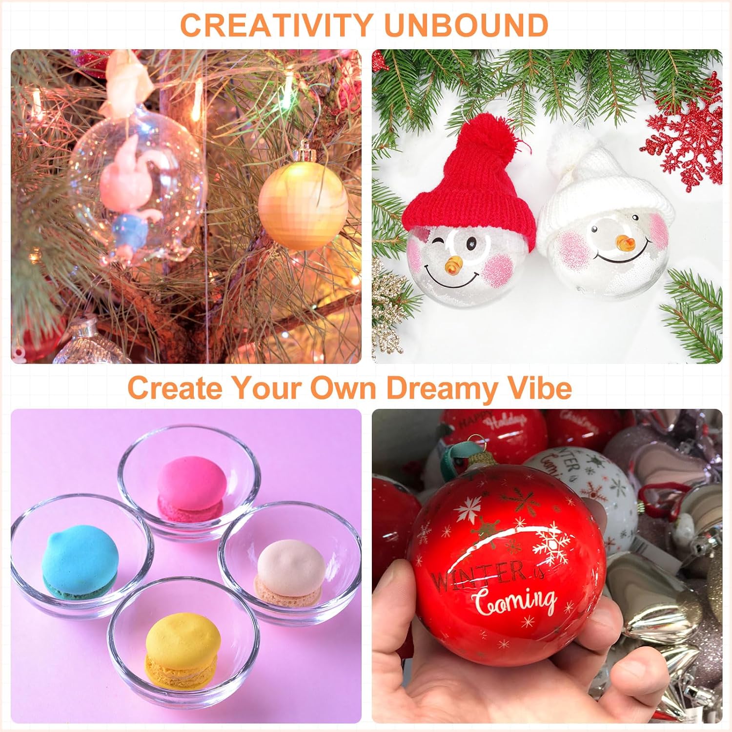 35 Inch Clear Ornament Ball with Wire 5pcs