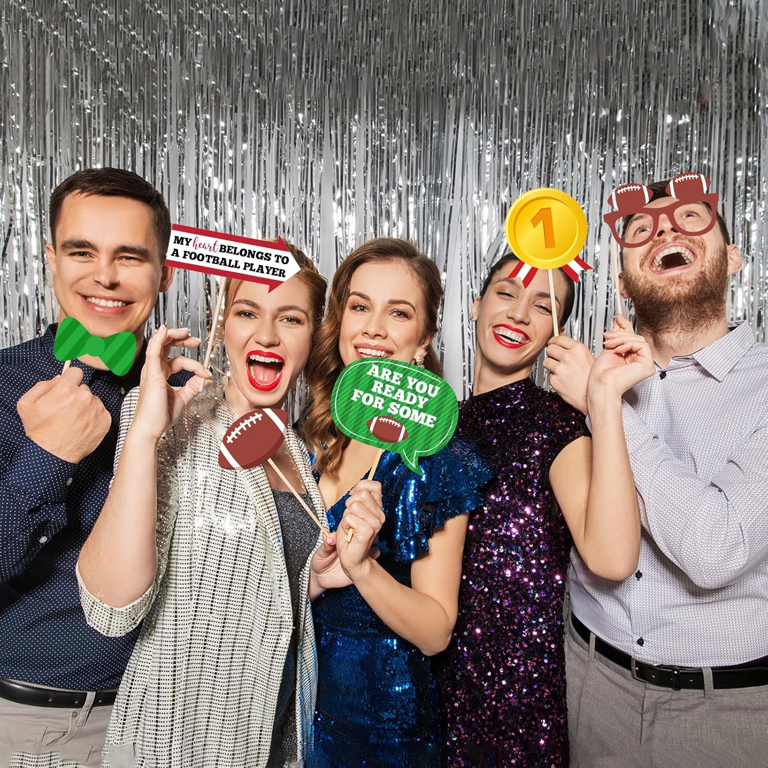 Maicaiffe Football Birthday Photo Booth Props - 24 Pcs