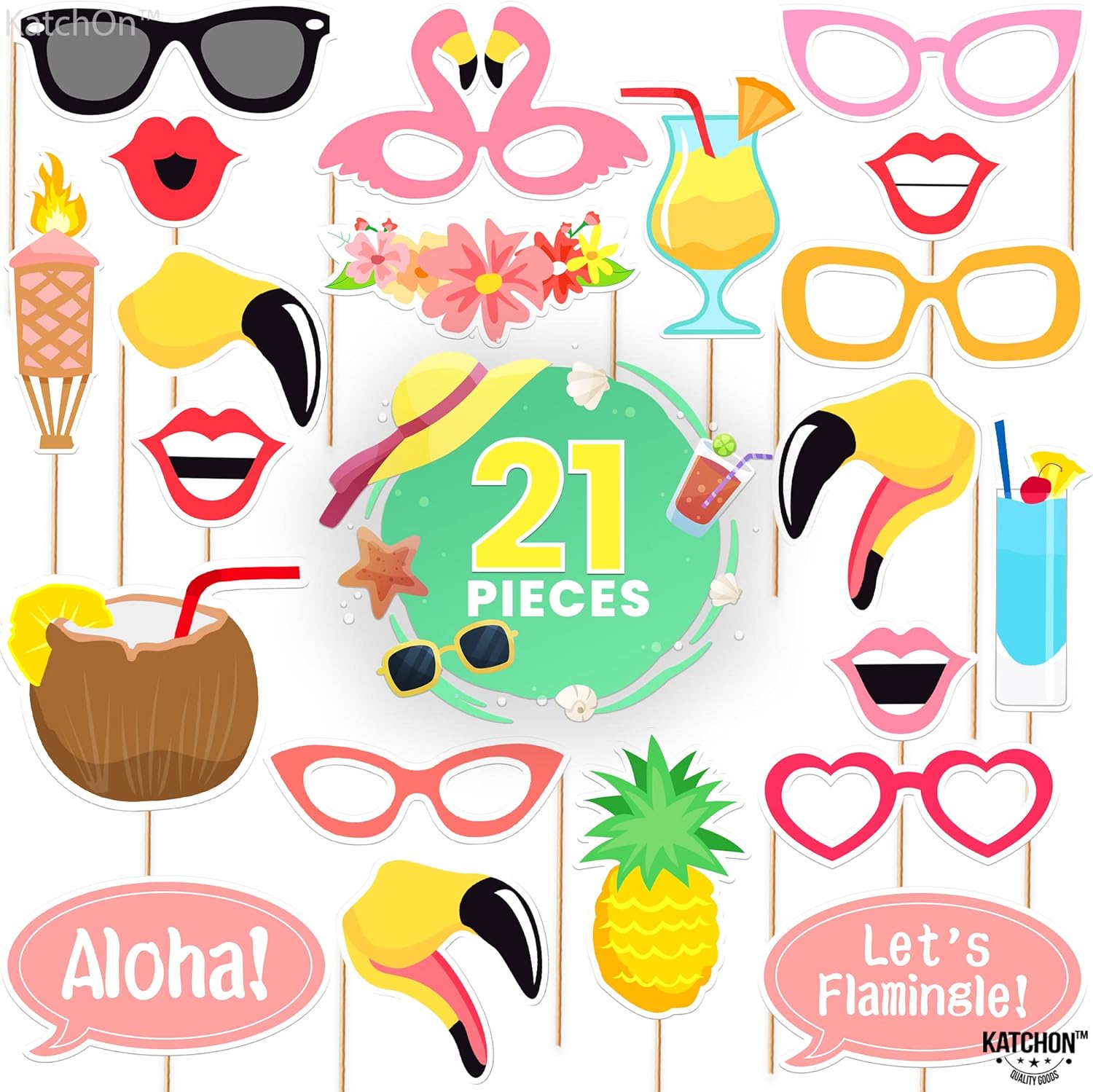 KatchOn Luau Photo Booth Prop Frame 28x23 Inch