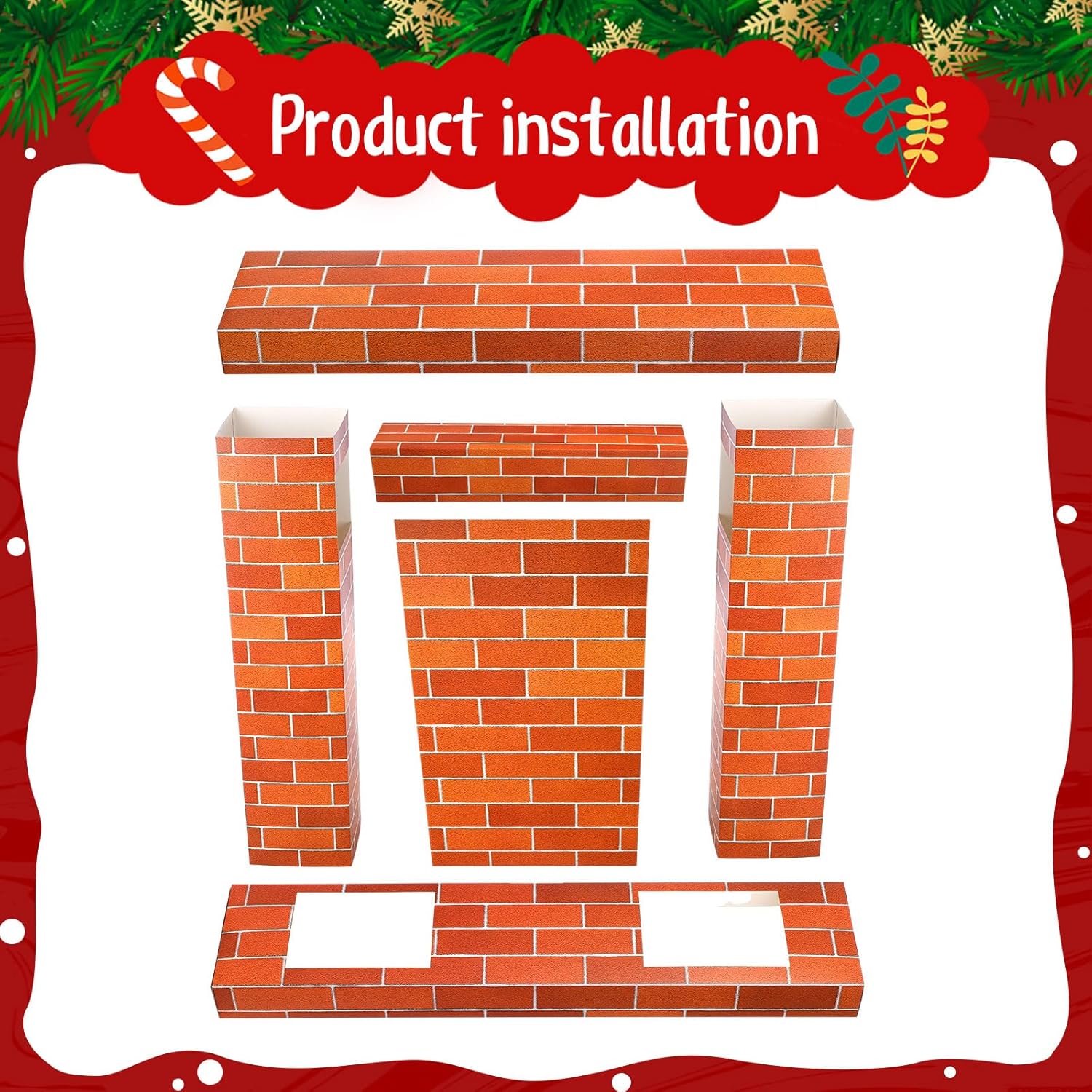 Fullhawl Christmas Cardboard Fireplace 3D Decor