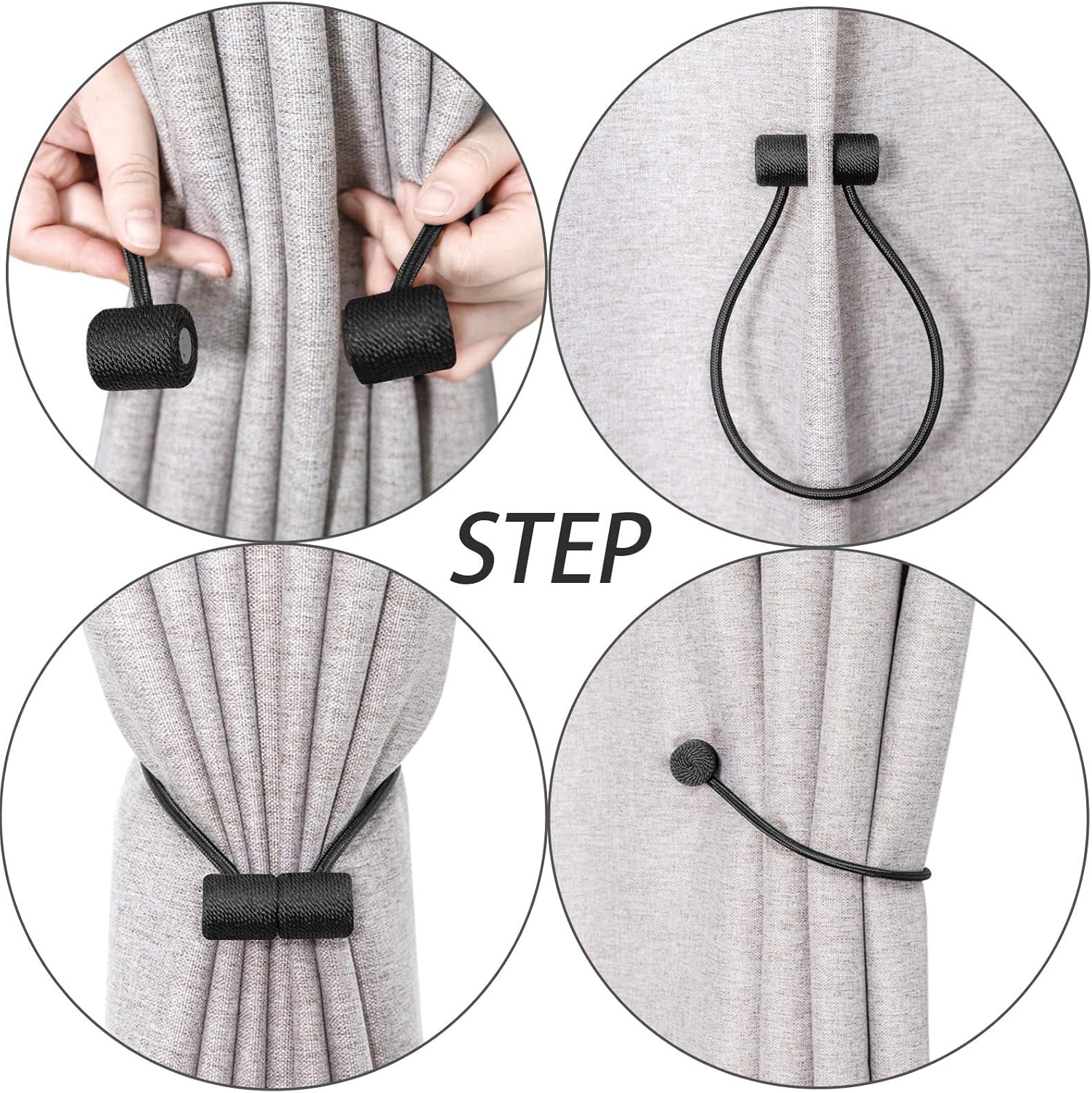 Modern Curtain Tiebacks with Strong Magnetic Hold