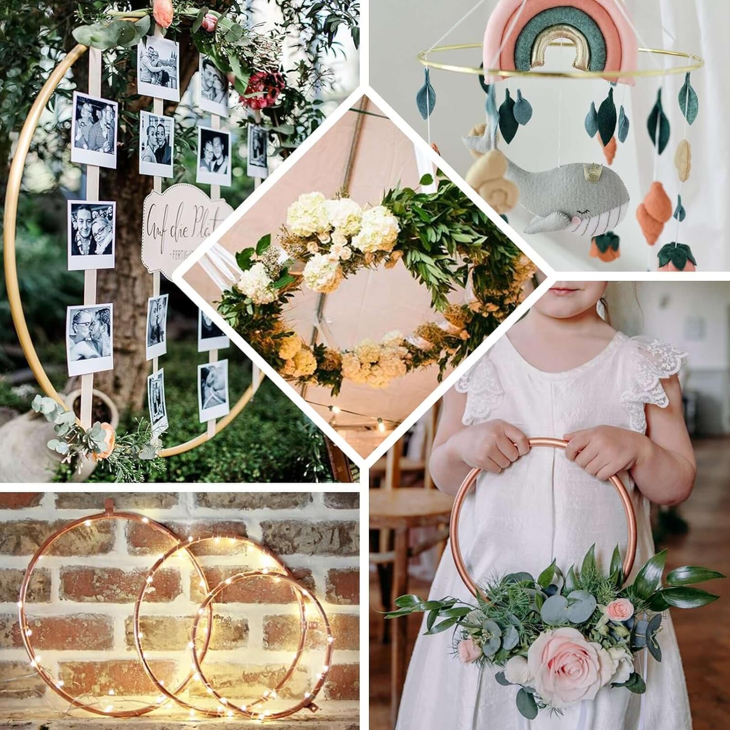Efavormart 24 Inch Gold Metal Wreath Hoop Rings