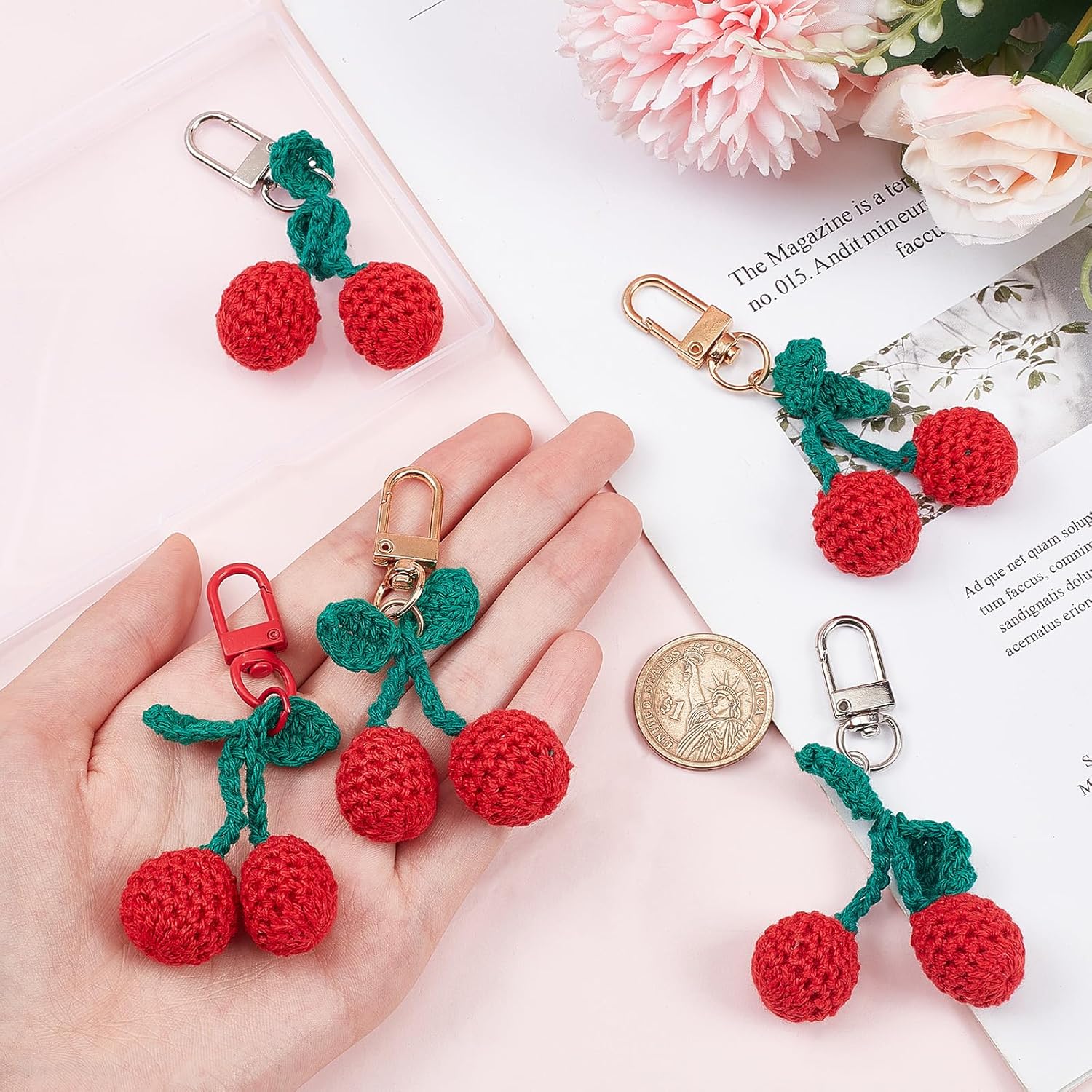 CRASPIRE 6Pcs 3 Color Enamel Keychain Set