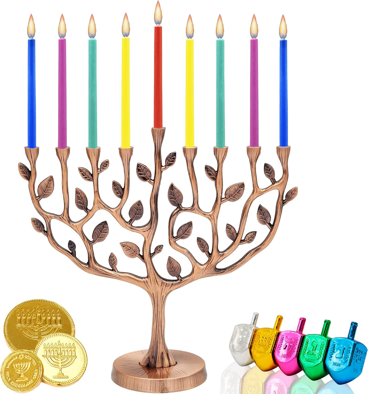The Dreidel Company Menorah Tree of Life Antique Finish