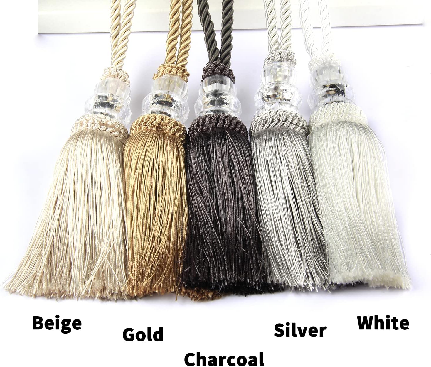 Curtain Tiebacks with Tassel 2 Pack Charcoal