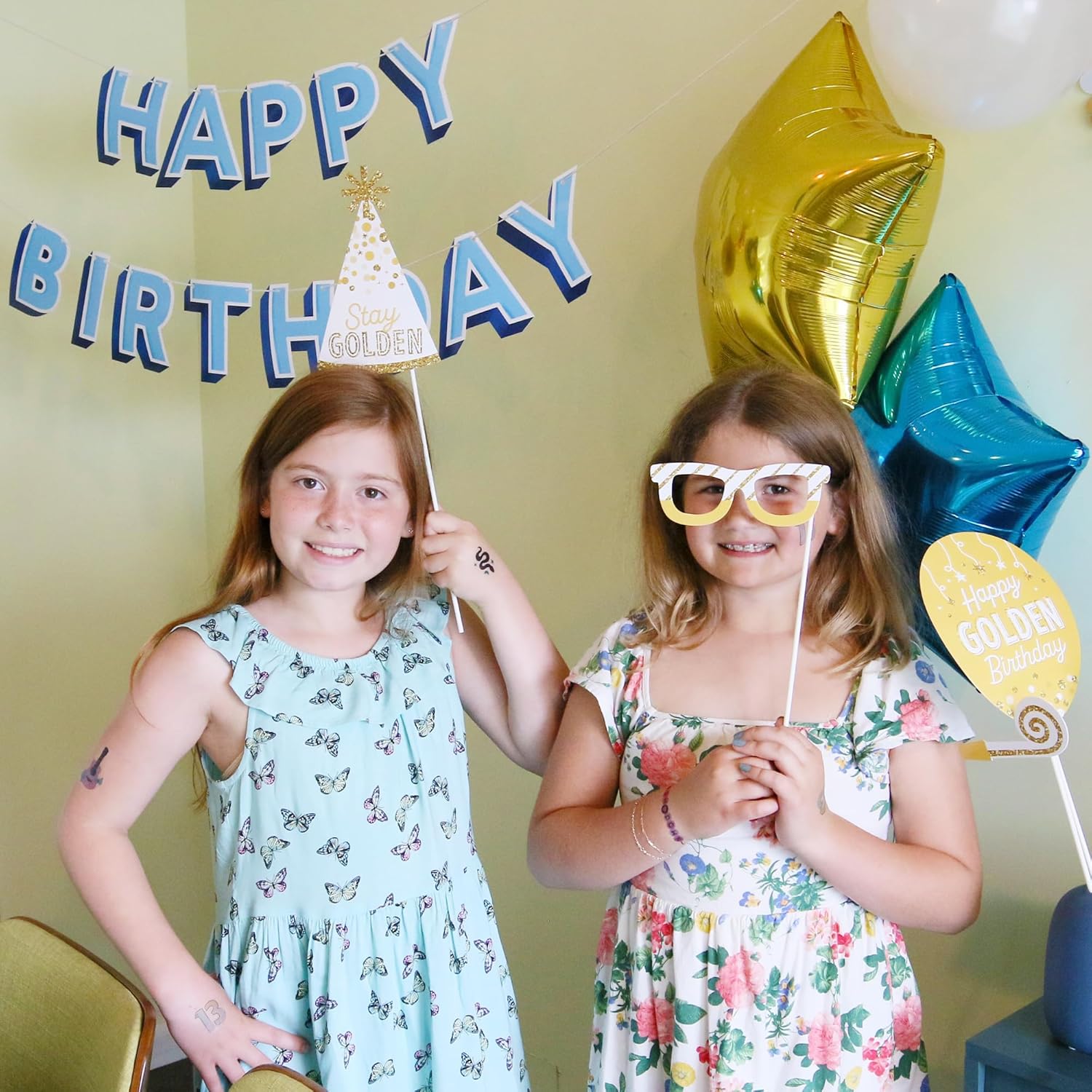 Big Dot of Happiness Birthday Photo Booth Props Kit - 20 Premium Pieces